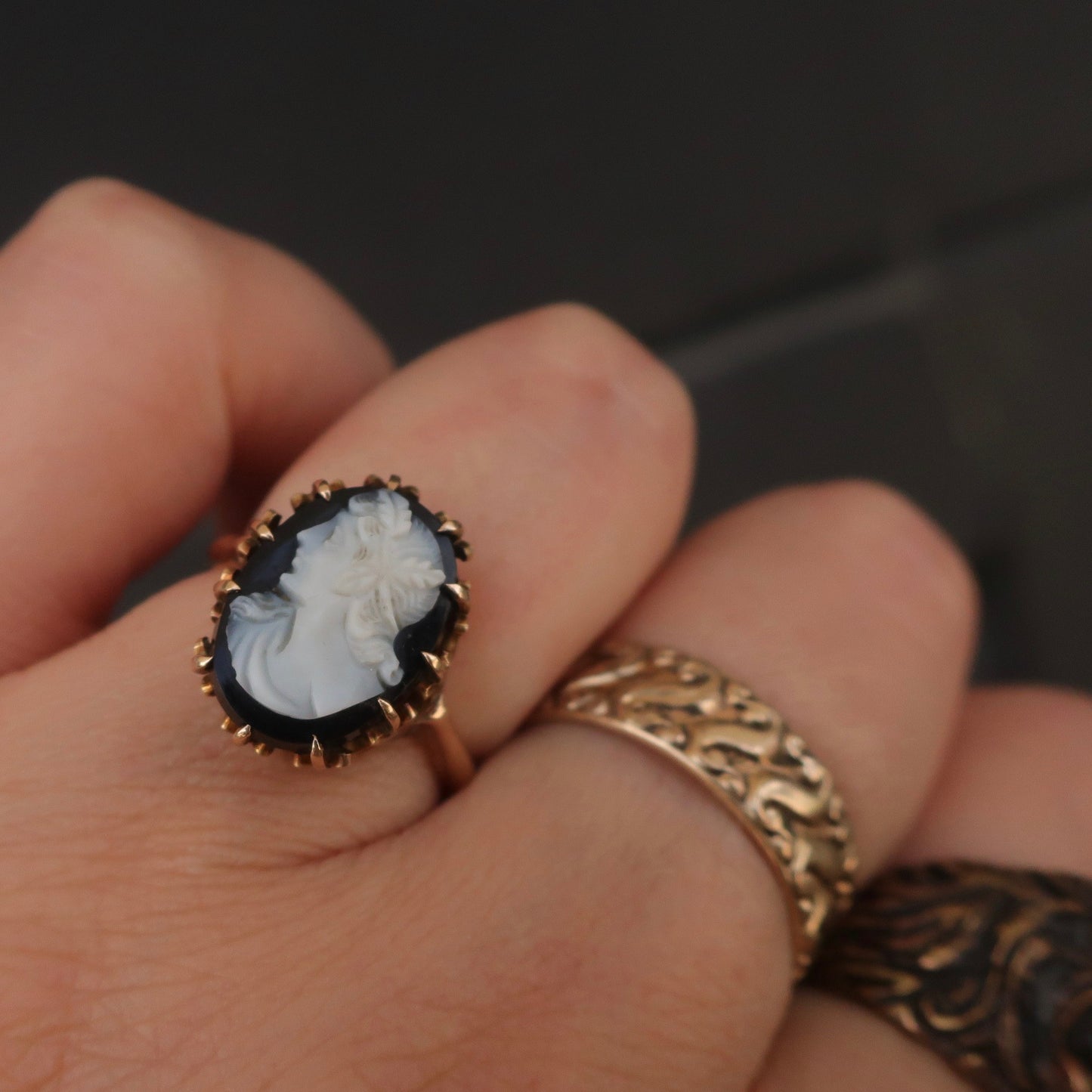 Antique Edwardian Hard Stone Cameo