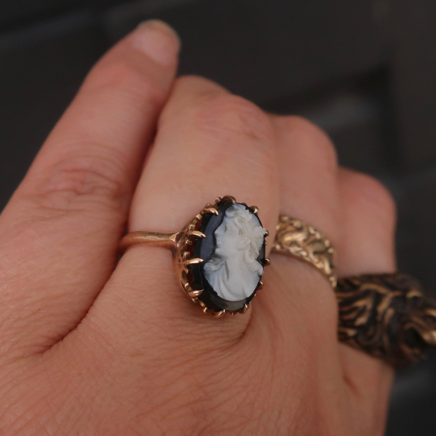 Antique Edwardian Hard Stone Cameo