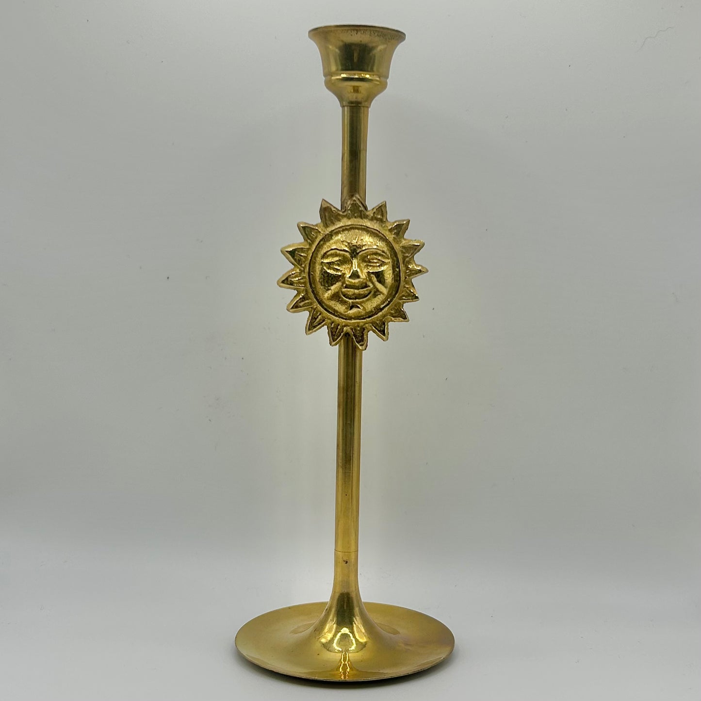 Brass Sunburst Candle Holder