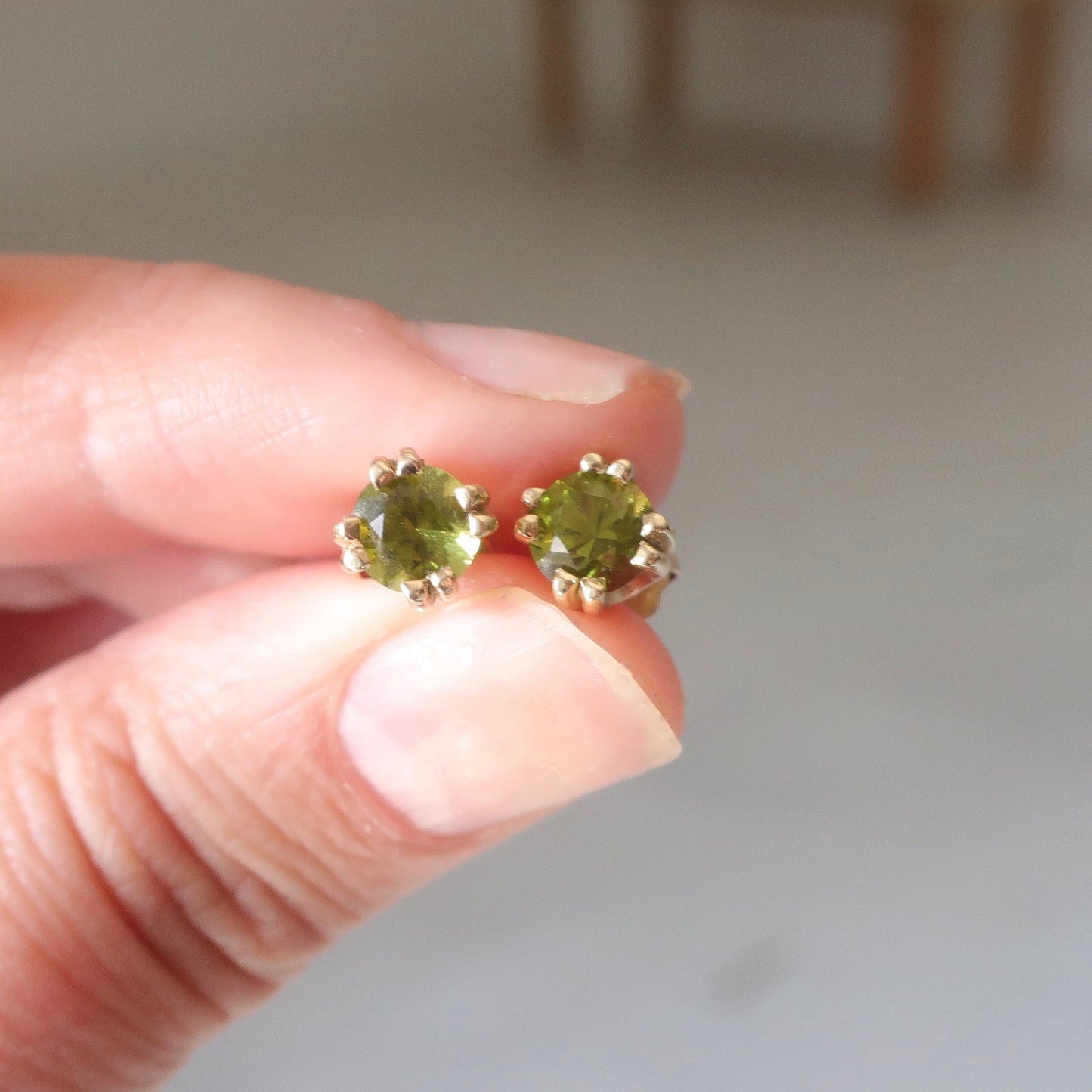 Vintage Peridot Stud Earrings