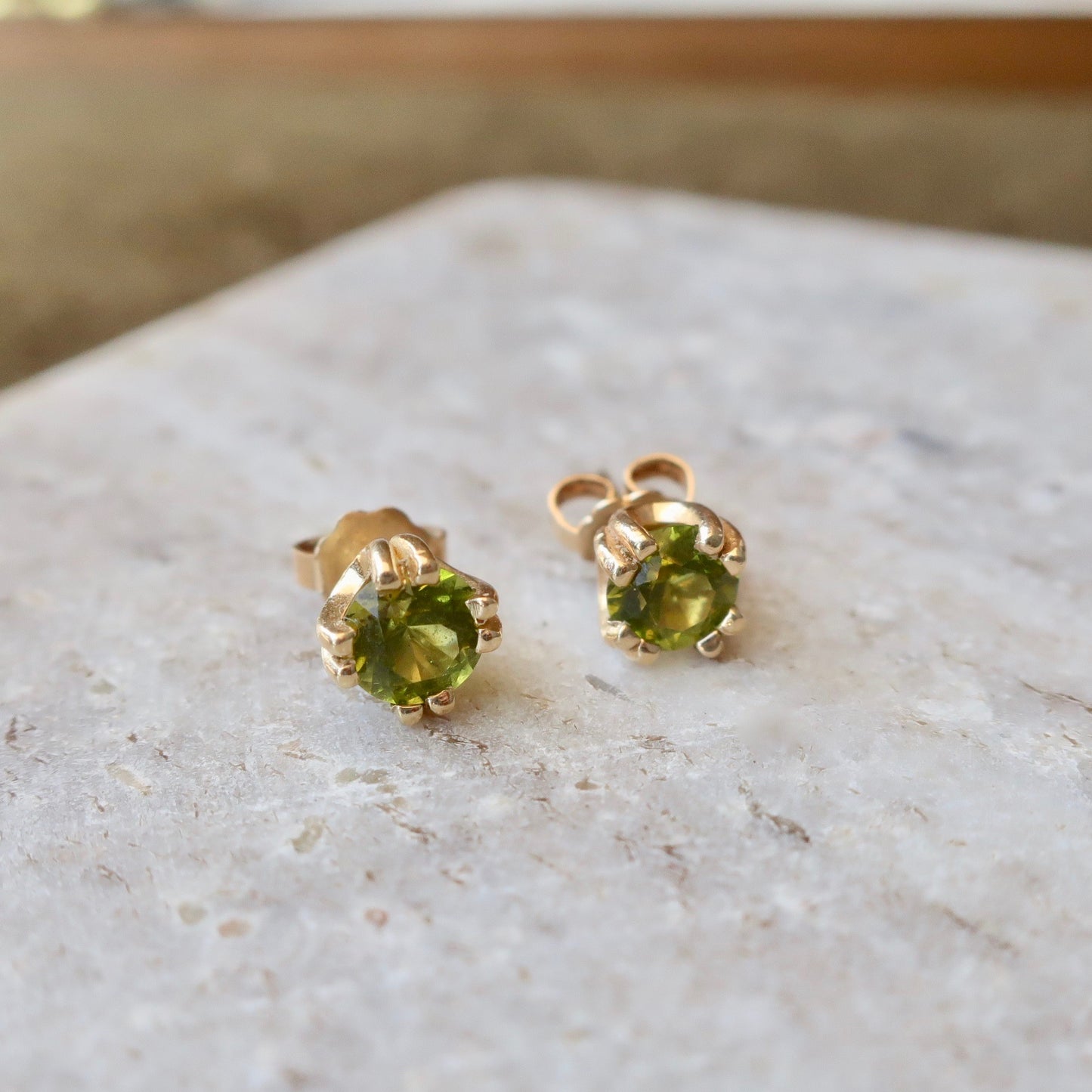 Vintage Peridot Stud Earrings