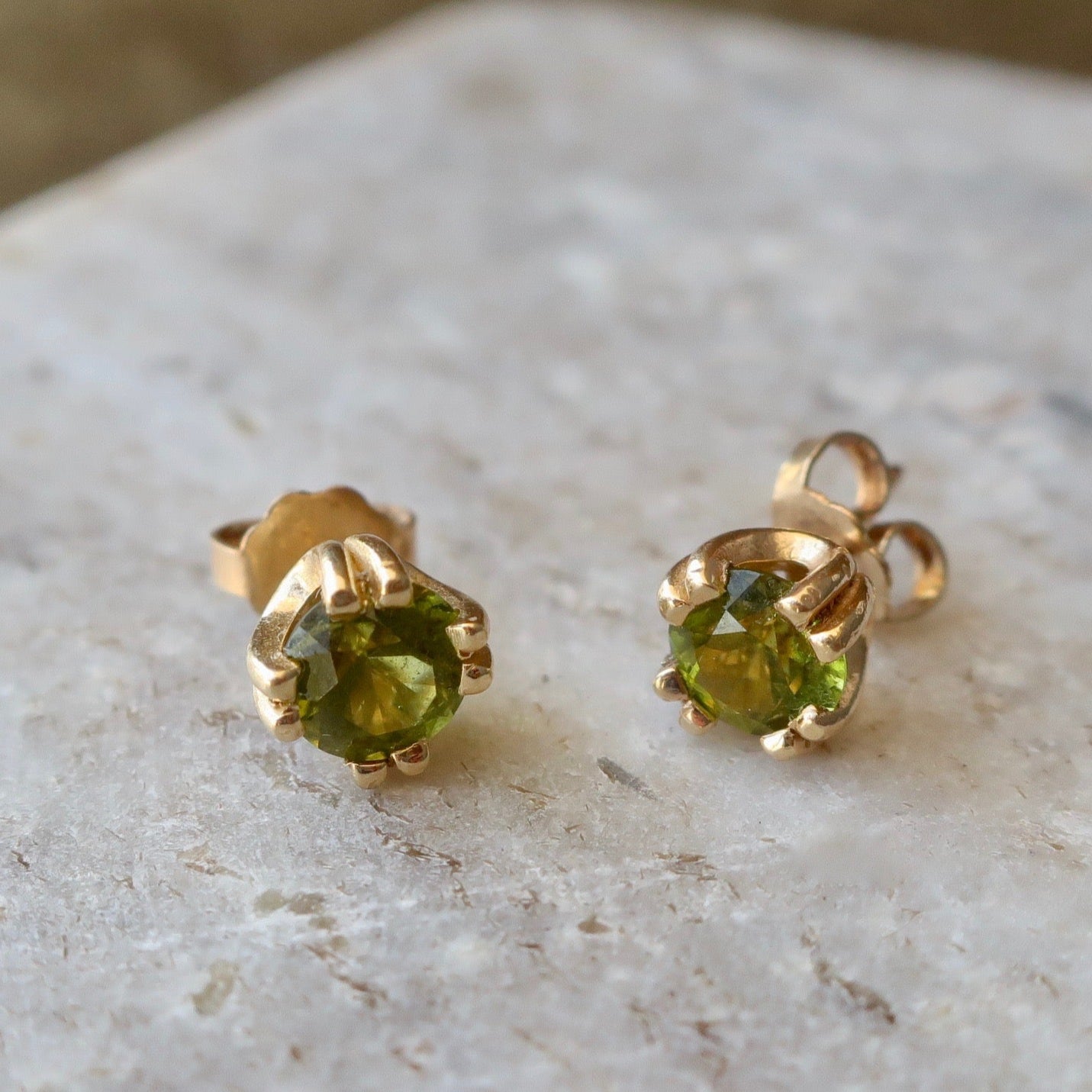Vintage Peridot Stud Earrings