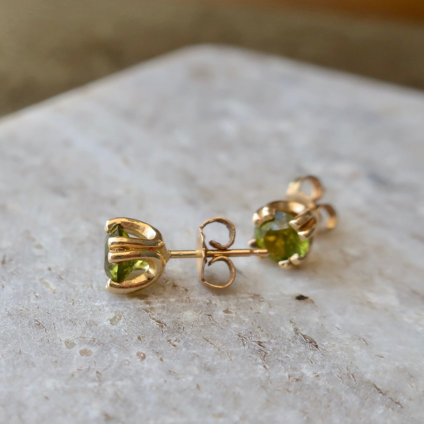 Vintage Peridot Stud Earrings
