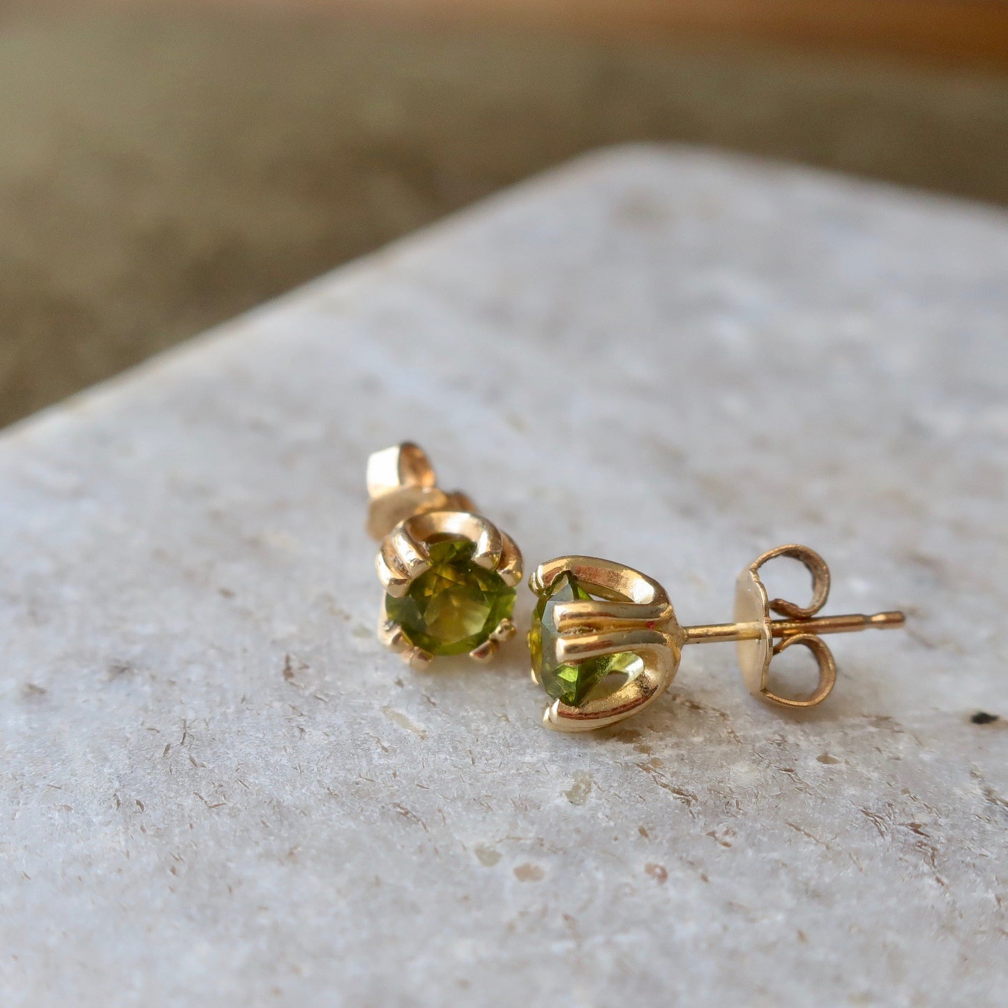 Vintage Peridot Stud Earrings