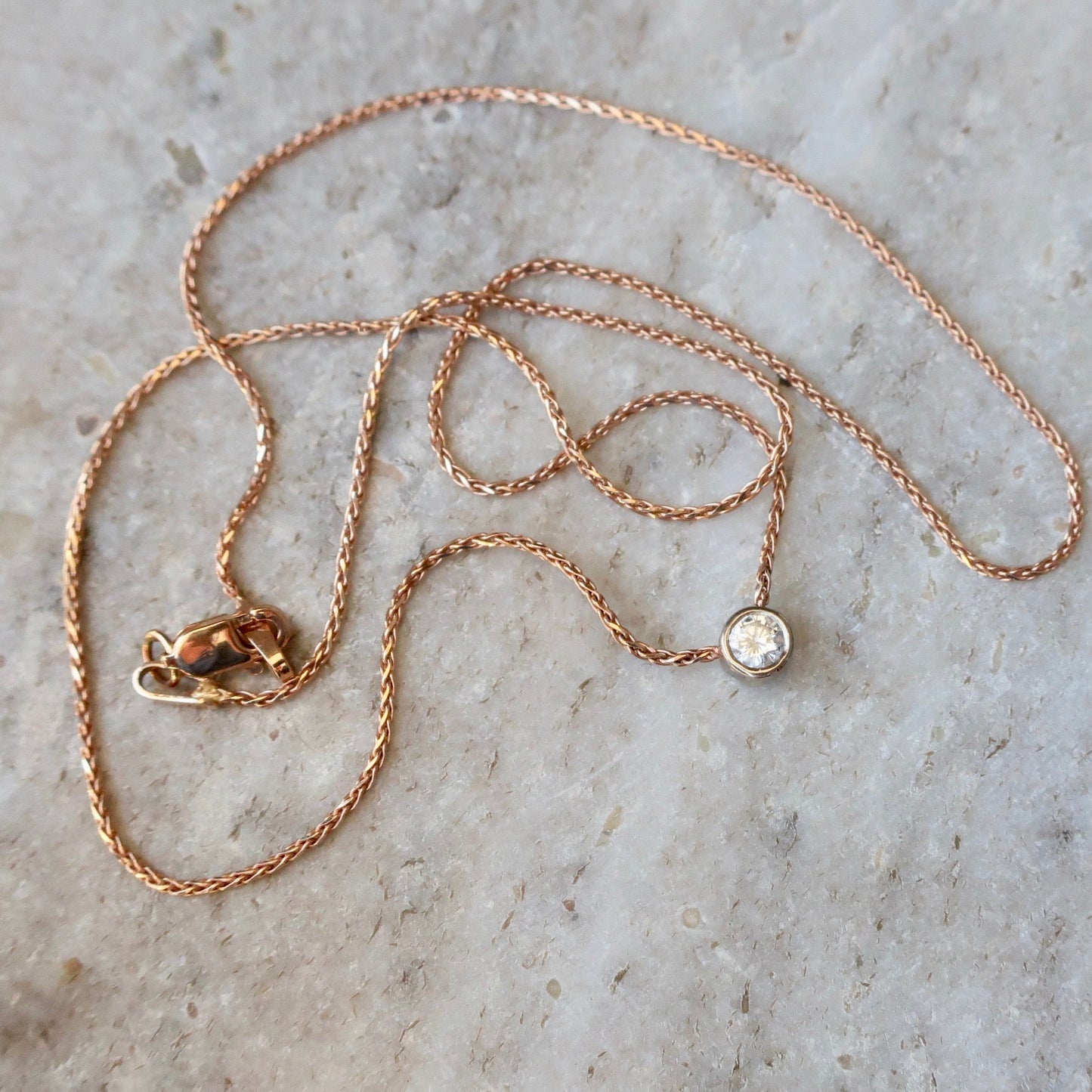Simple Solitaire Diamond Necklace