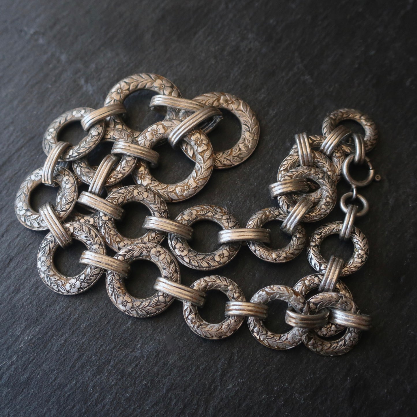 Vintage Sterling Orange Blossom Linked Necklace