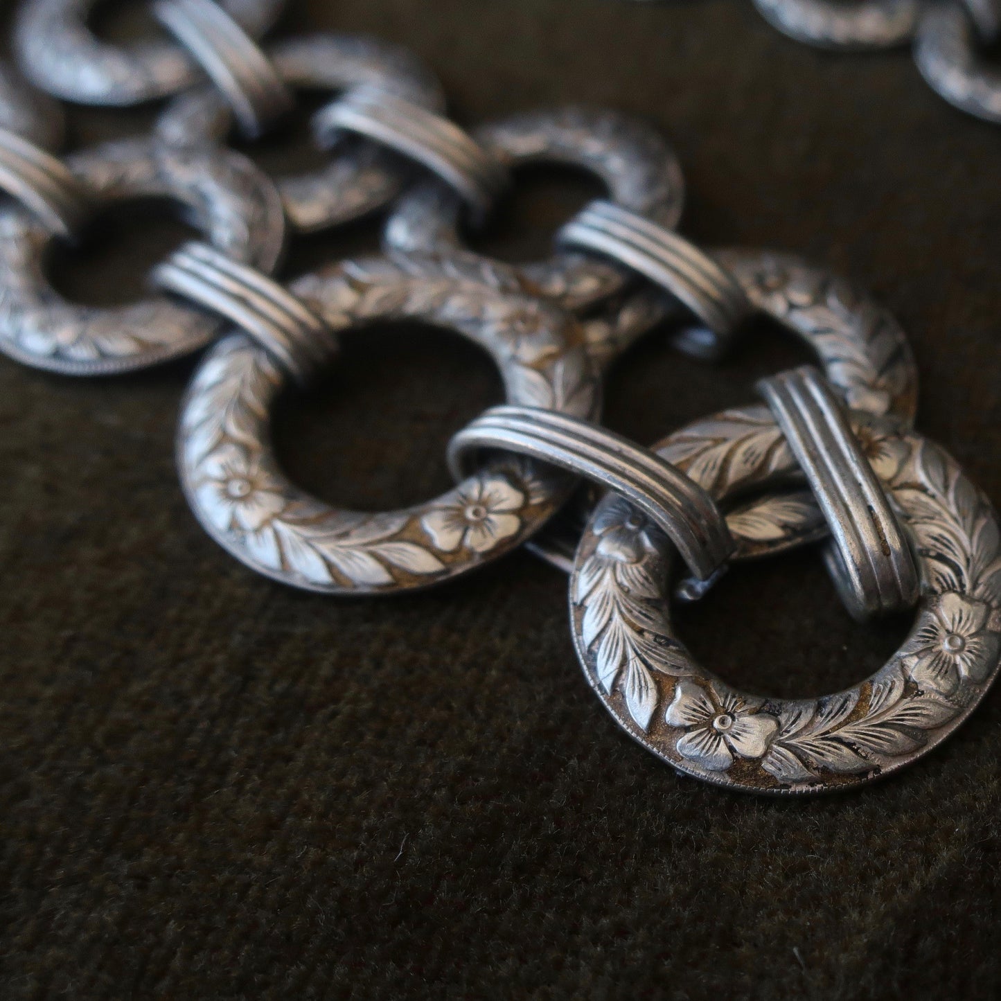 Vintage Sterling Orange Blossom Linked Necklace