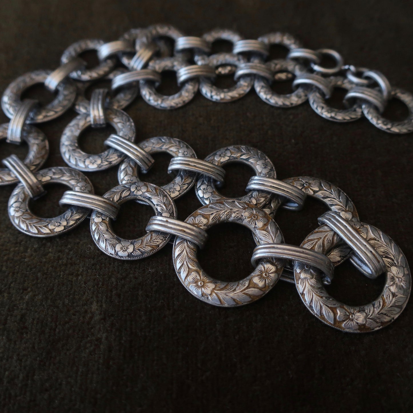 Vintage Sterling Orange Blossom Linked Necklace