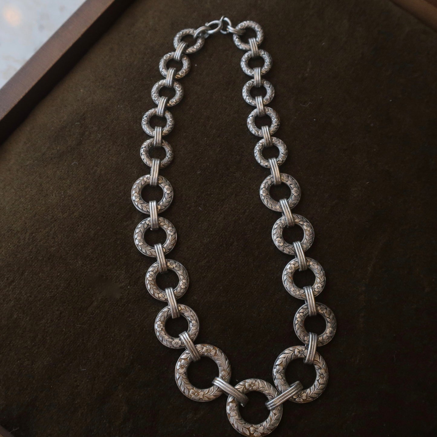 Vintage Sterling Orange Blossom Linked Necklace