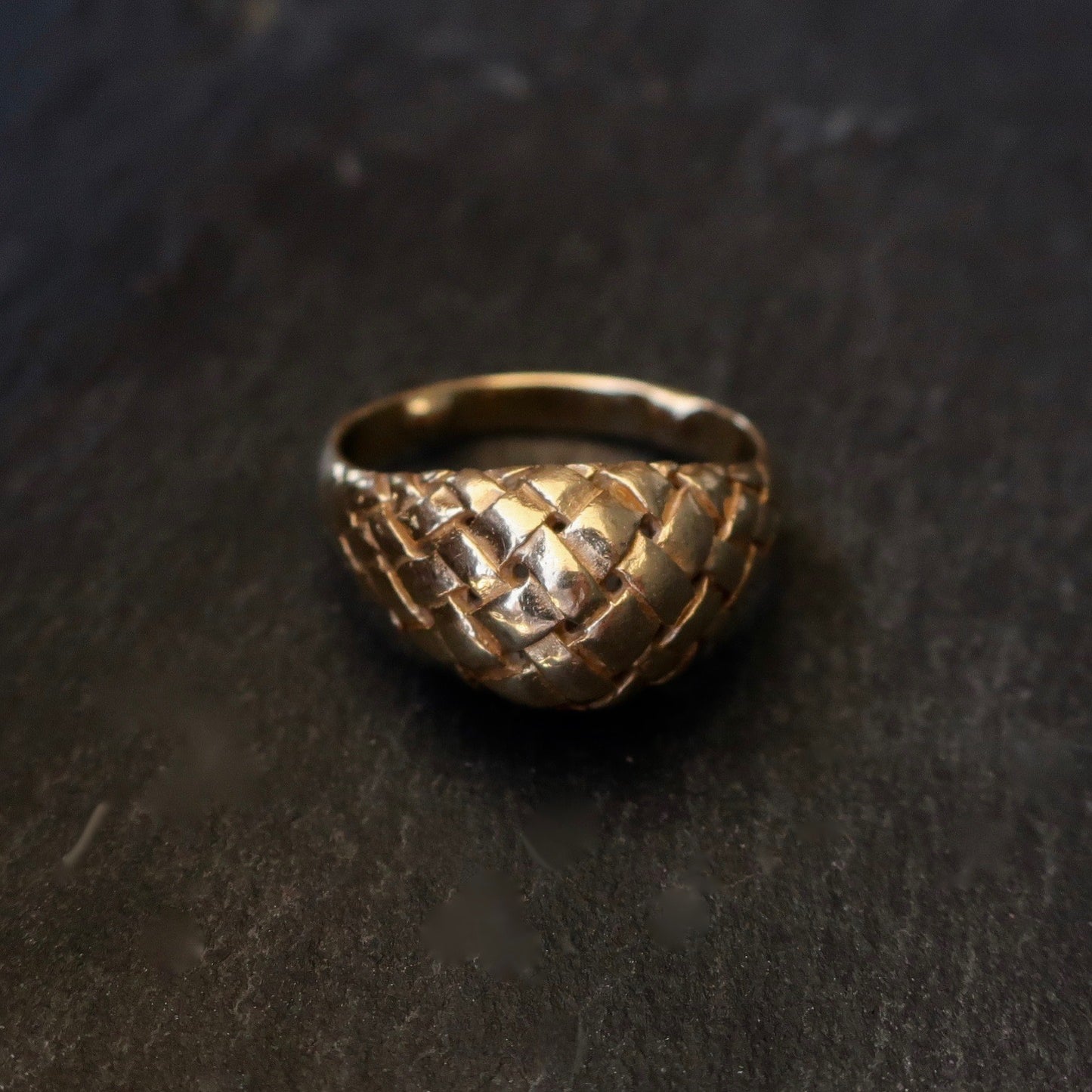 Vintage Woven Gold Statement Ring