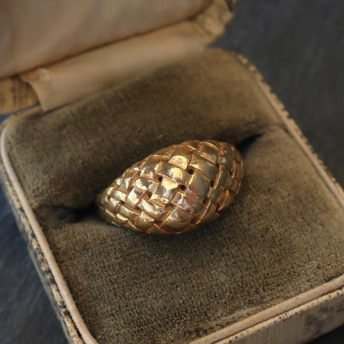 Vintage Woven Gold Statement Ring