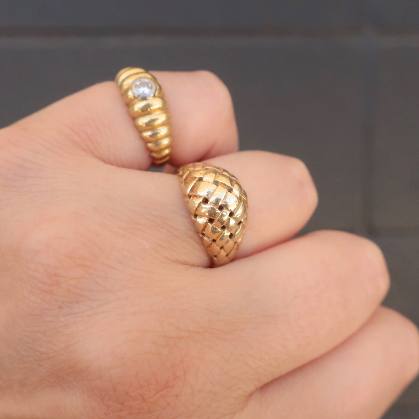 Vintage Woven Gold Statement Ring