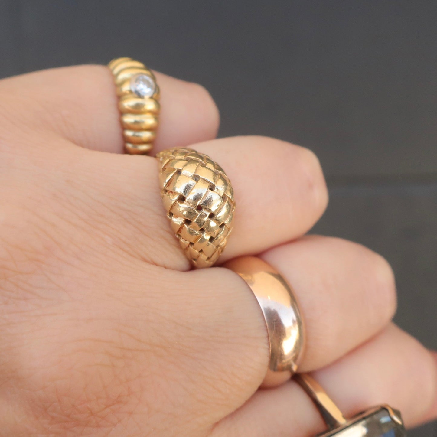 Vintage Woven Gold Statement Ring