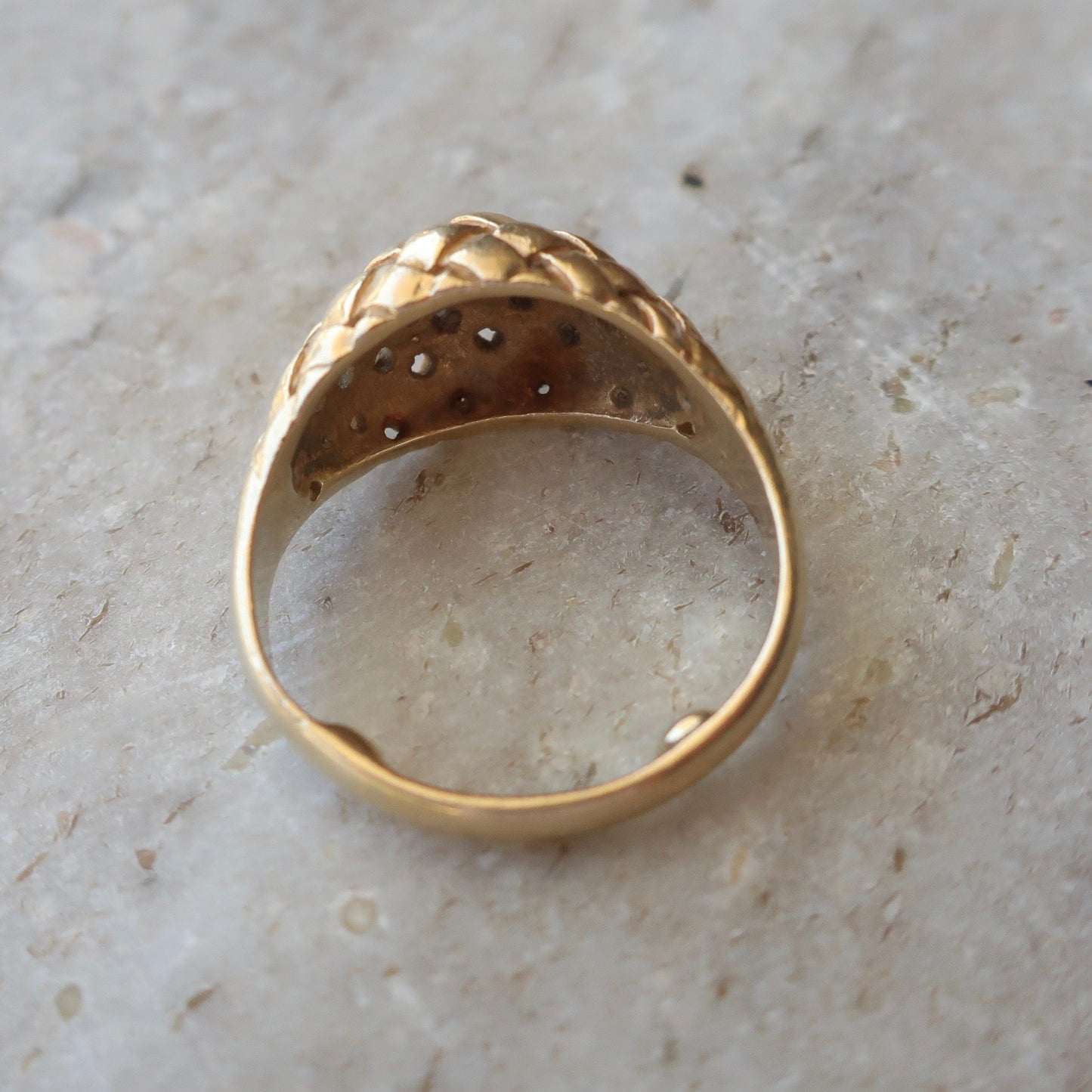 Vintage Woven Gold Statement Ring