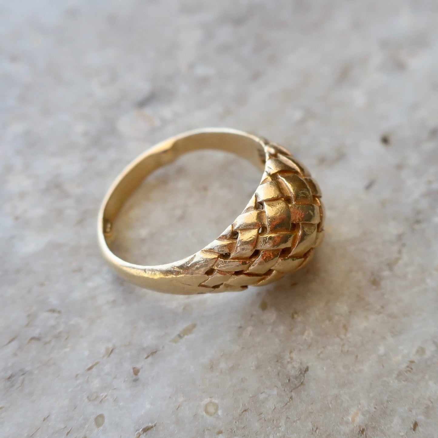 Vintage Woven Gold Statement Ring