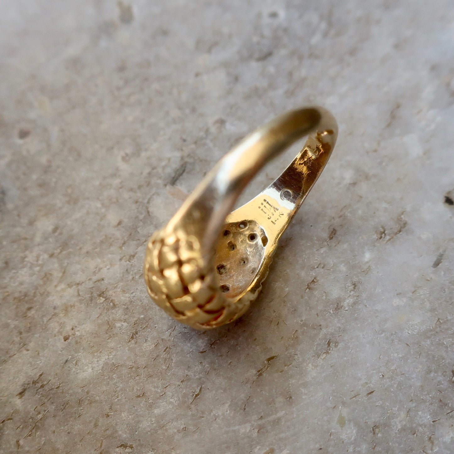 Vintage Woven Gold Statement Ring