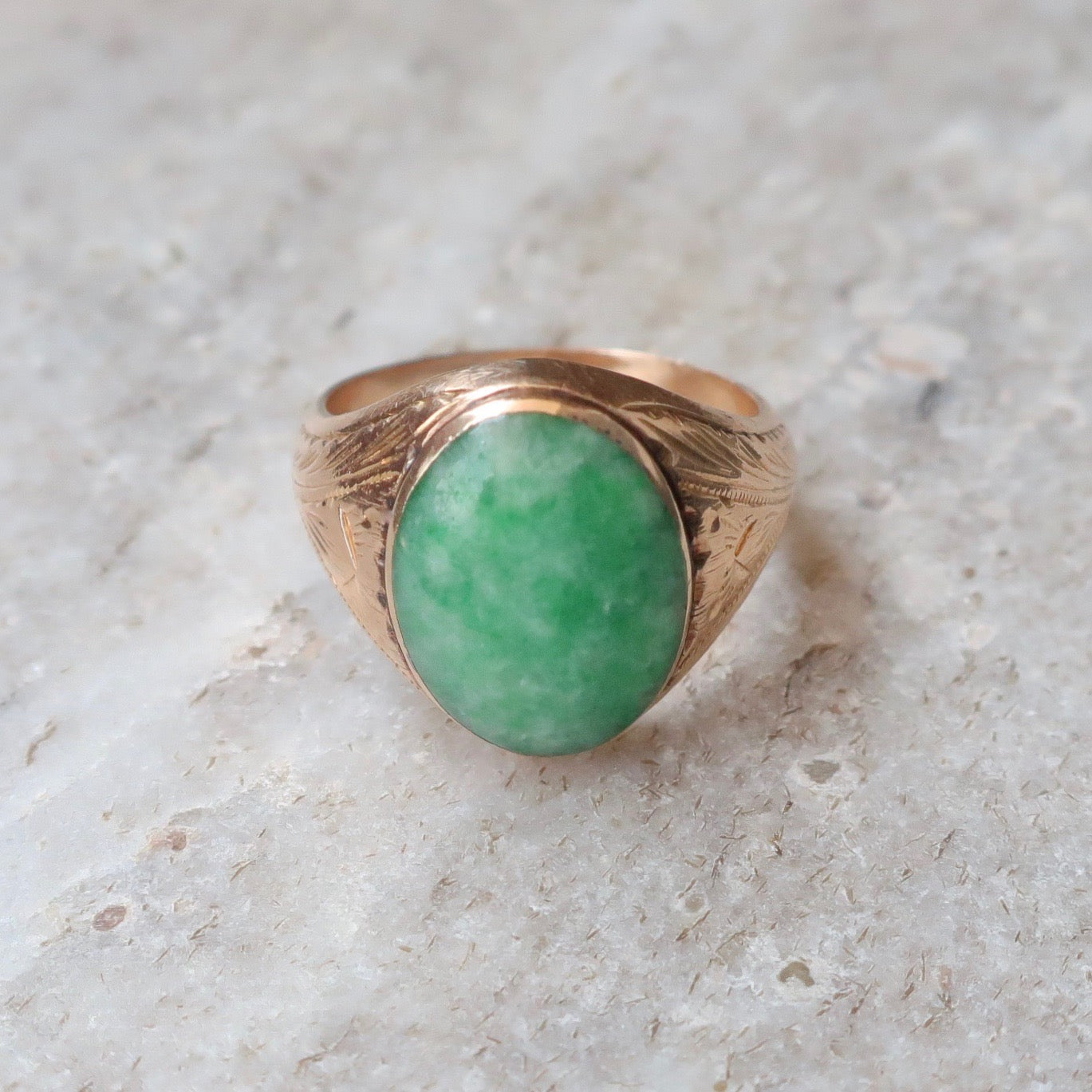 Vintage Jade Signet Ring