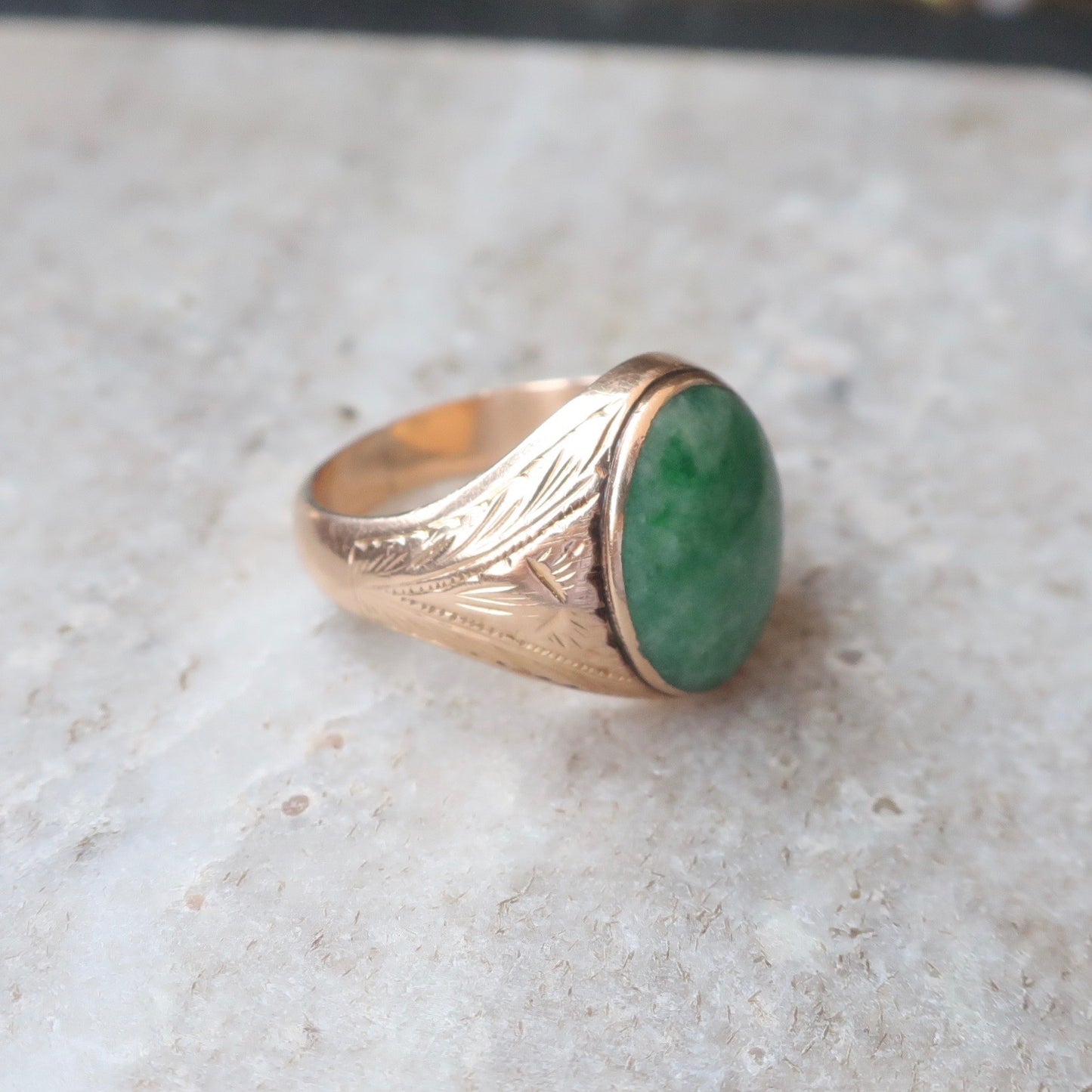 Vintage Jade Signet Ring