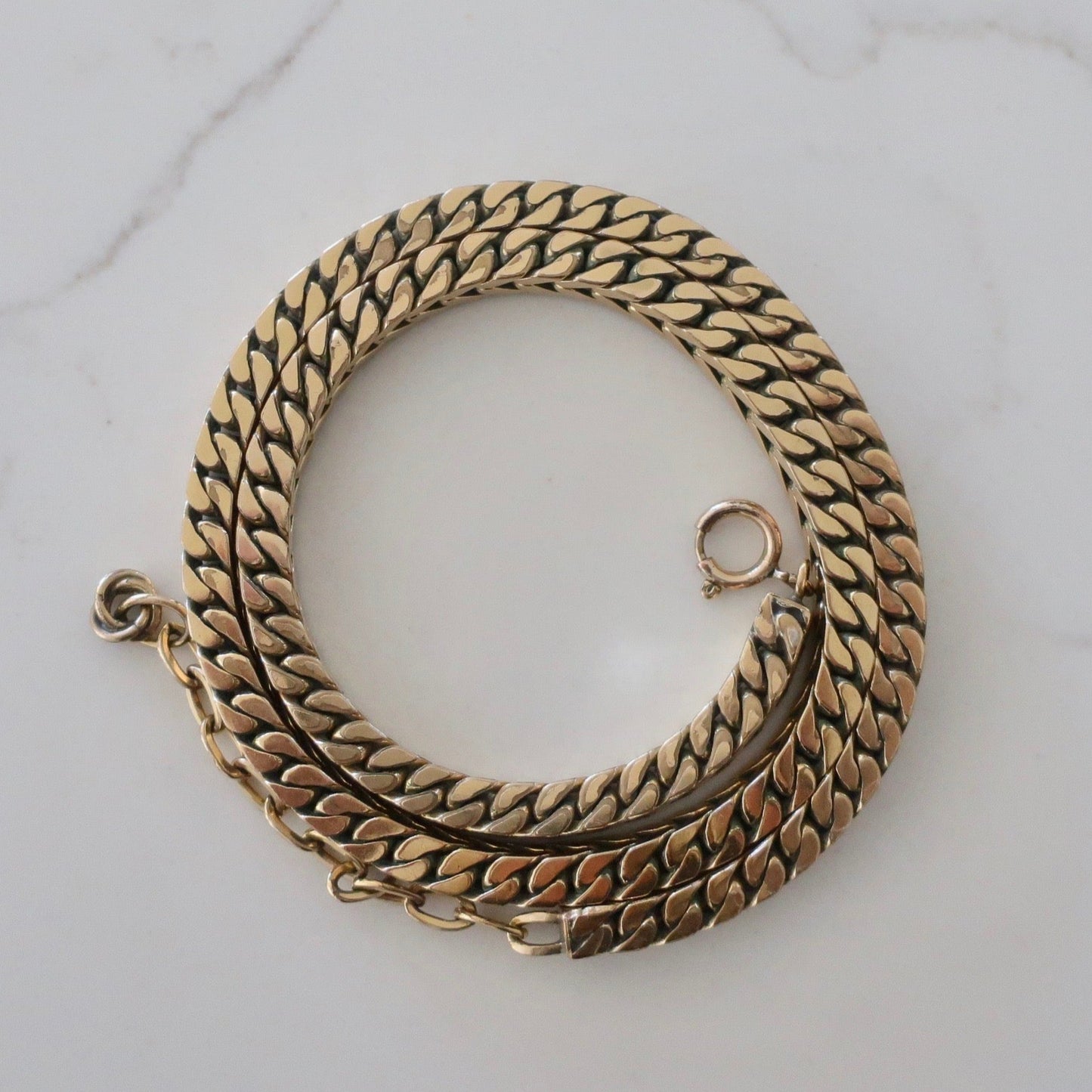 Rare Vintage Heavy Gold Filled Box Chain Necklace