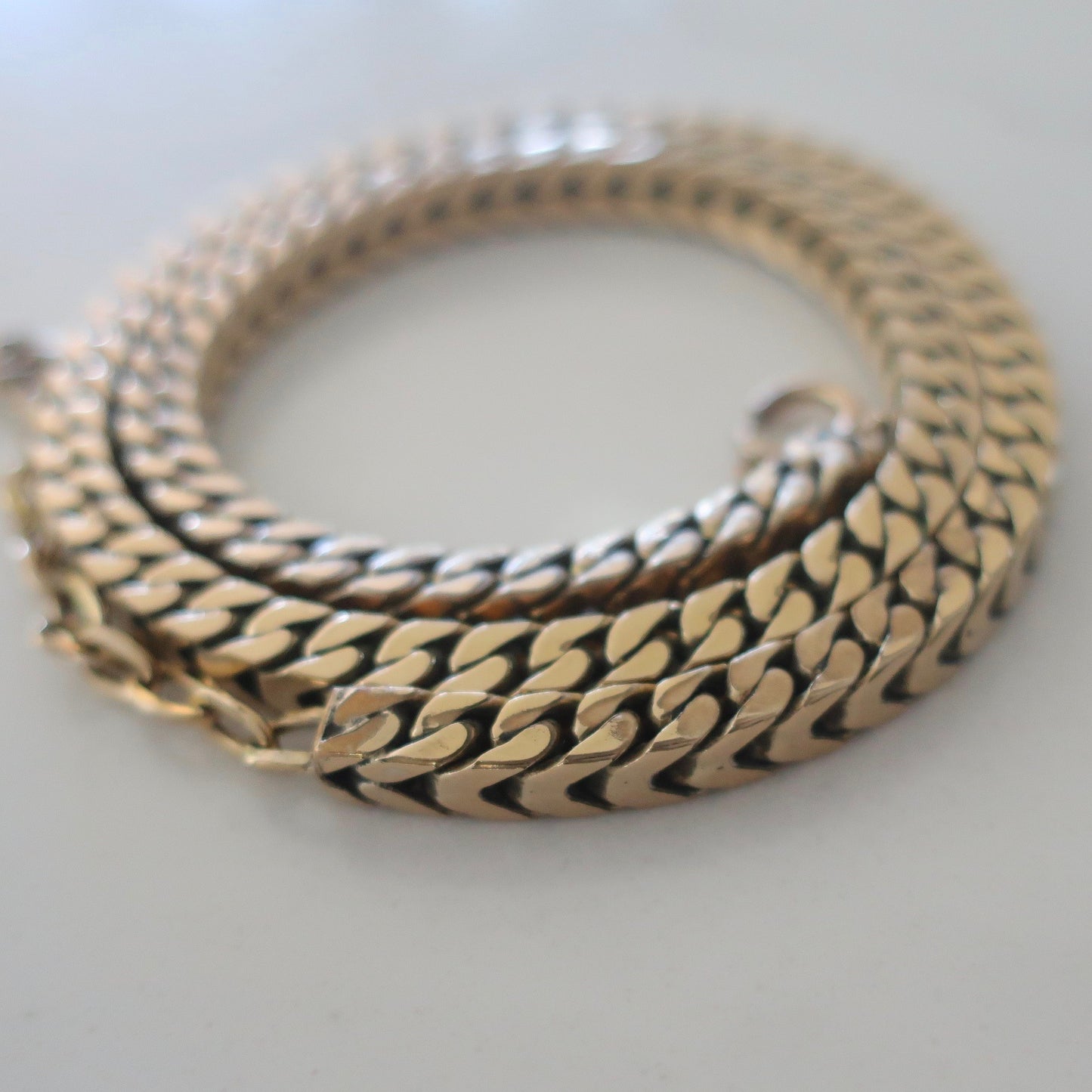 Rare Vintage Heavy Gold Filled Box Chain Necklace