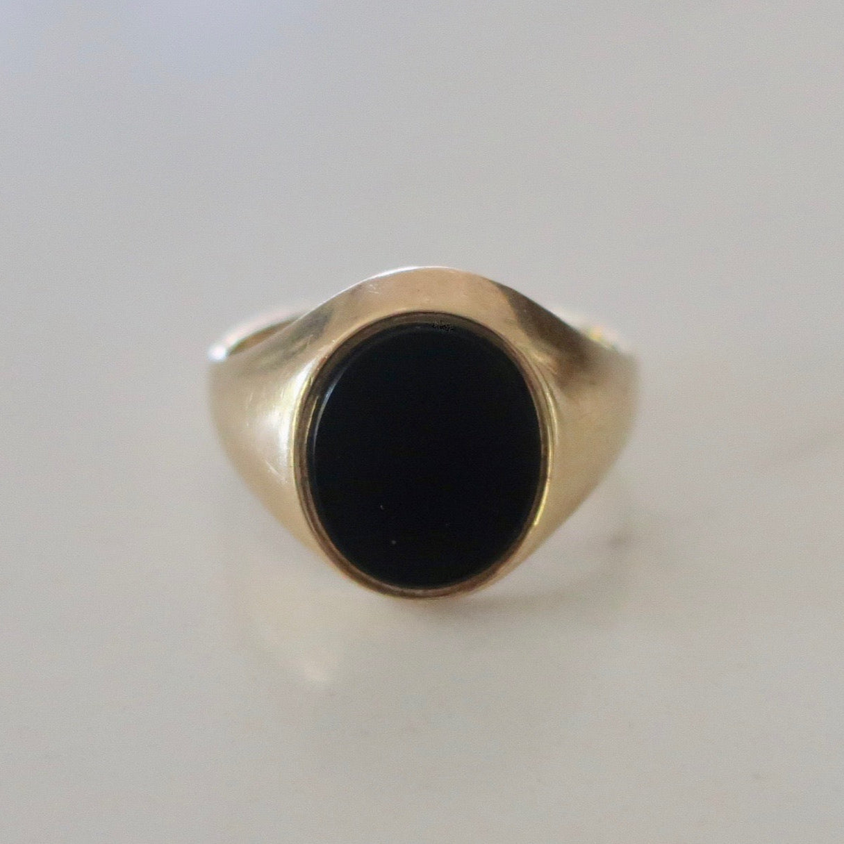 Vintage Onyx and Gold Signet Ring