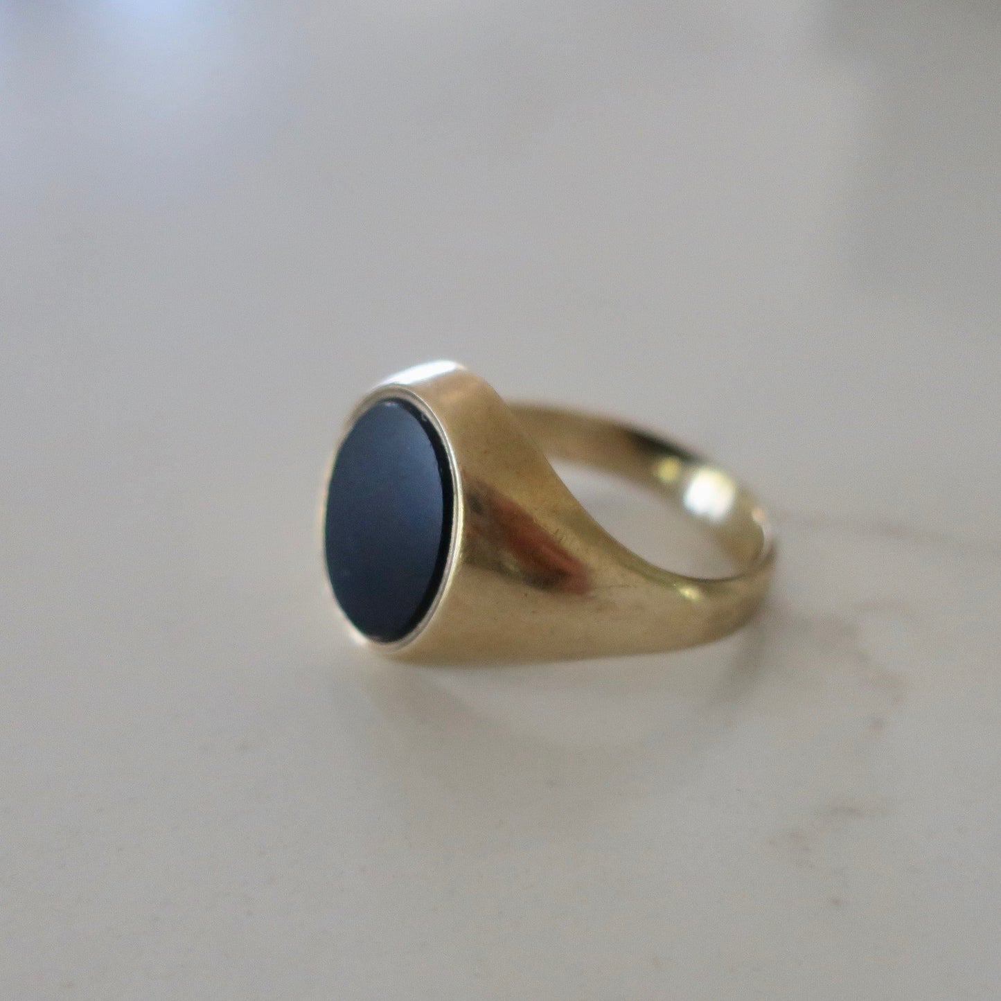 Vintage Onyx and Gold Signet Ring