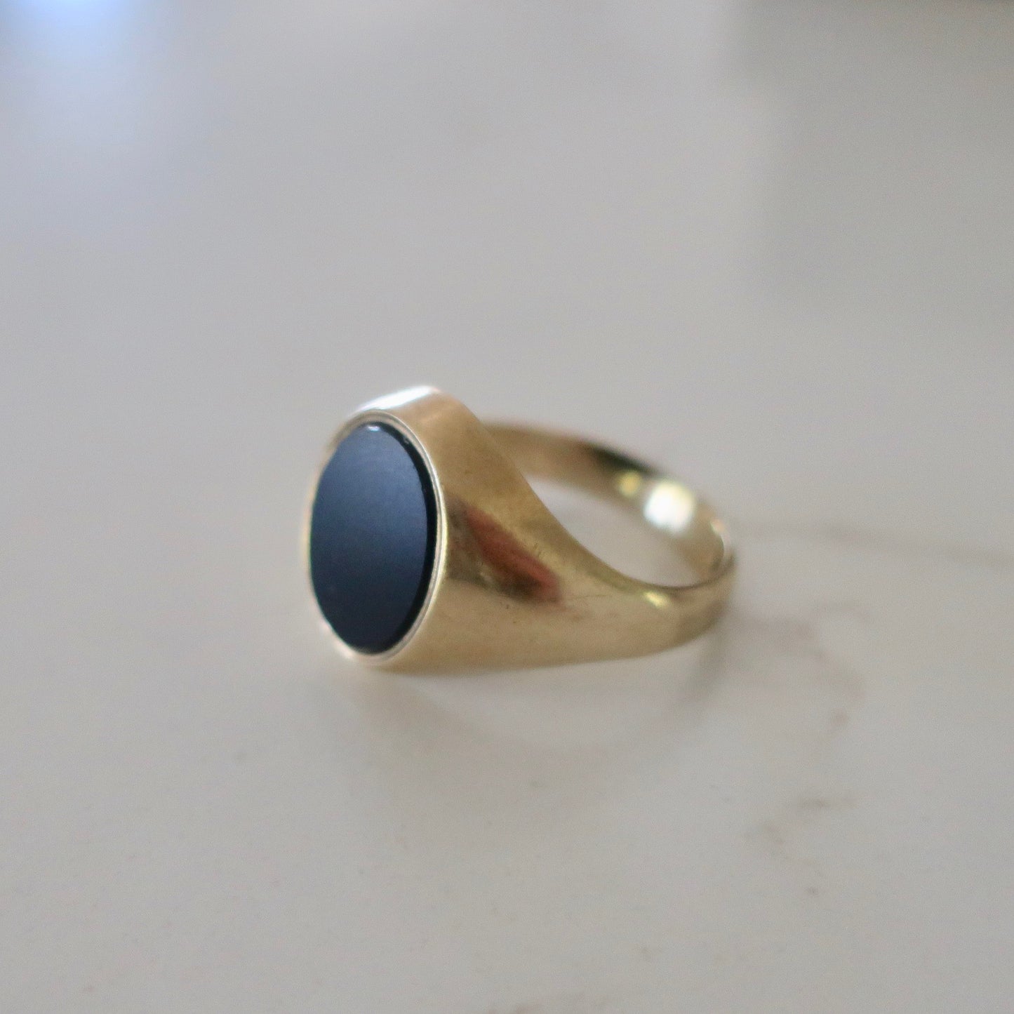 Vintage Onyx and Gold Signet Ring