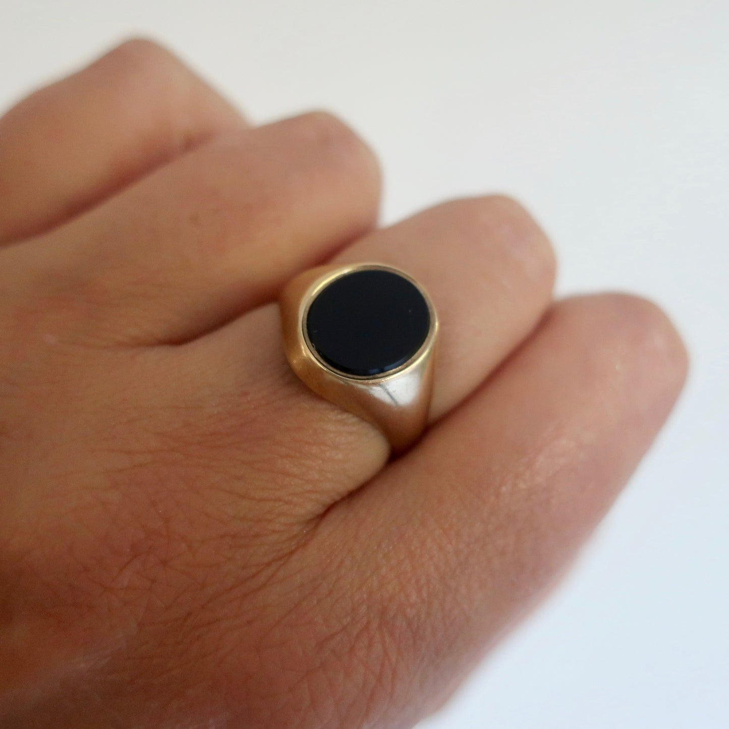 Vintage Onyx and Gold Signet Ring