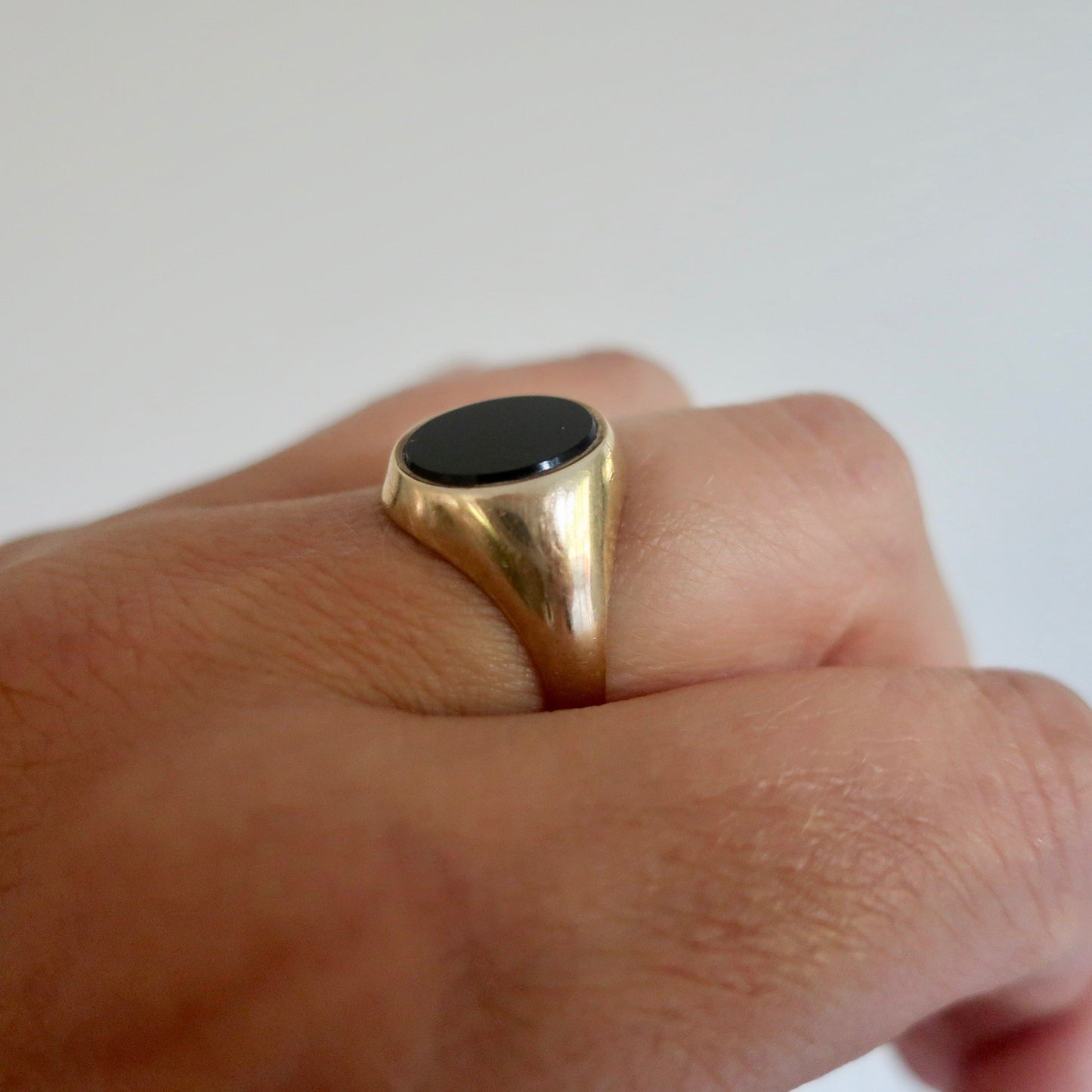Vintage Onyx and Gold Signet Ring