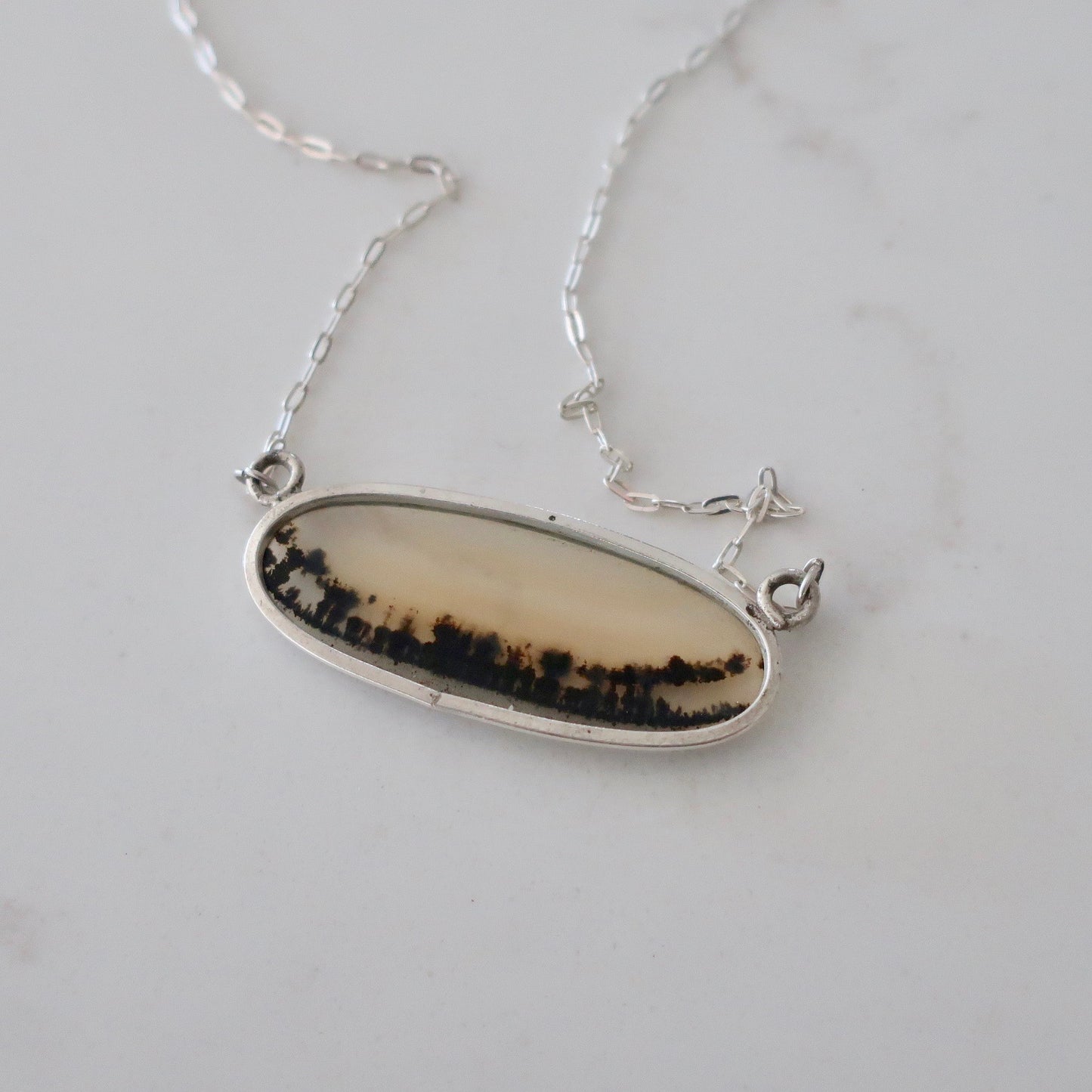 Vintage Art Deco Dendritic Agate Pendant Pendant