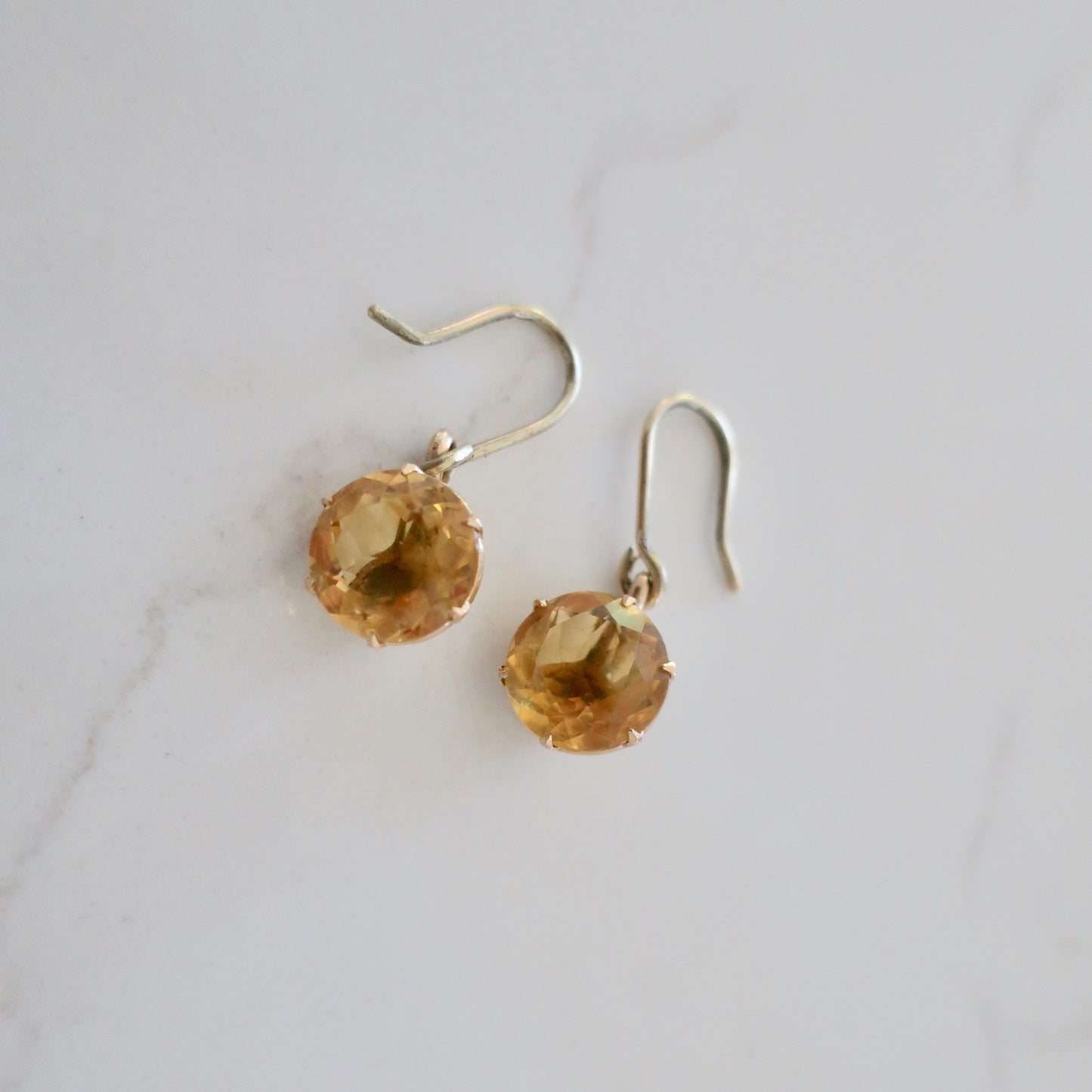 Vintage 14kt Gold Citrine Earrings