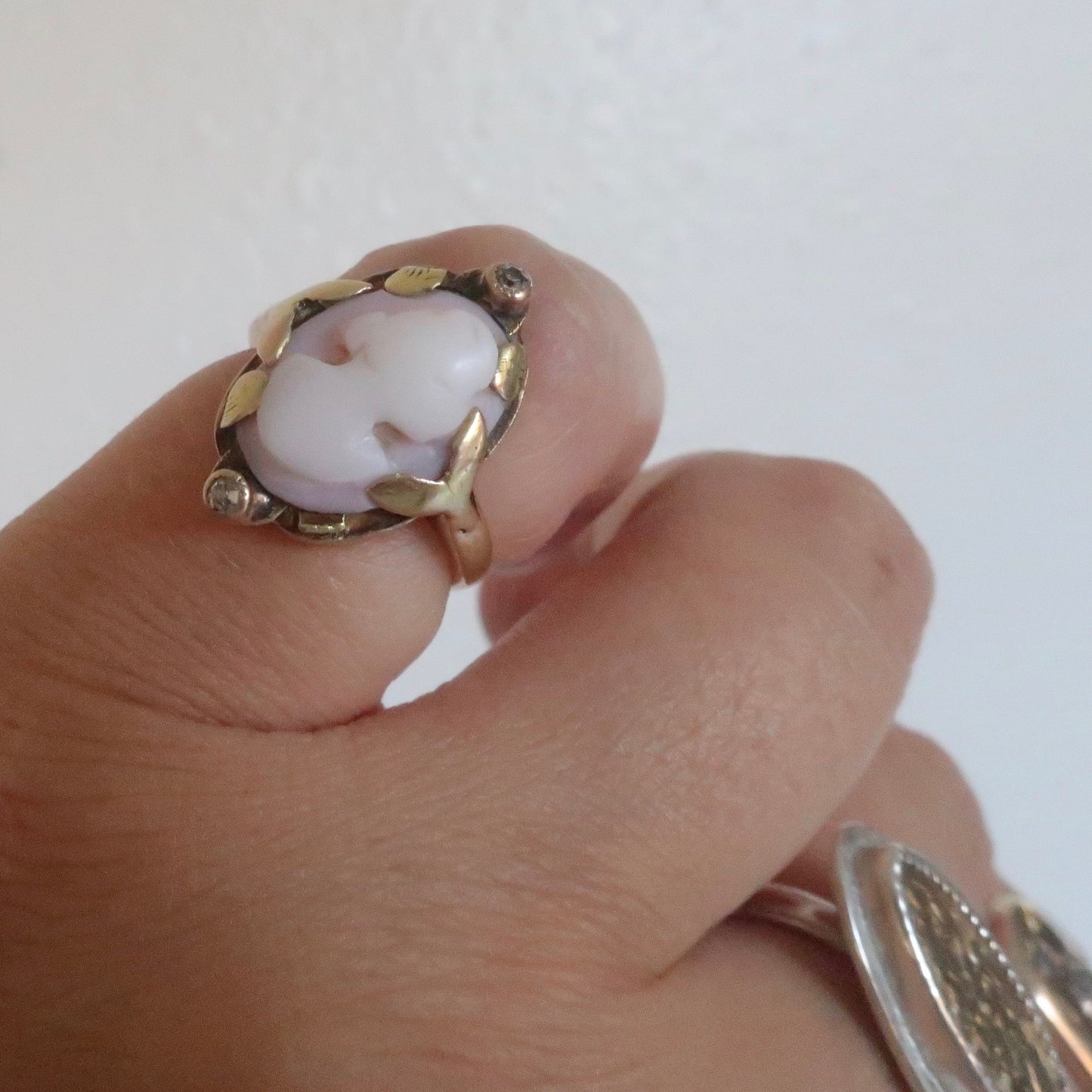 Antique Victorian Cameo and Diamond Ring