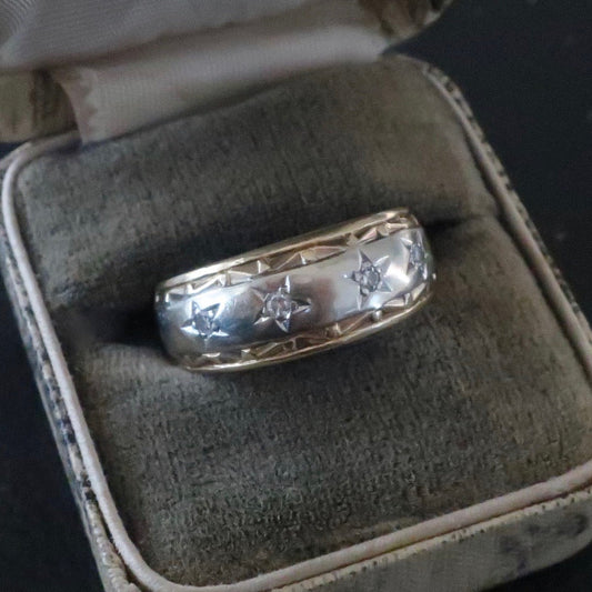 Vintage Wide Gold Star Band