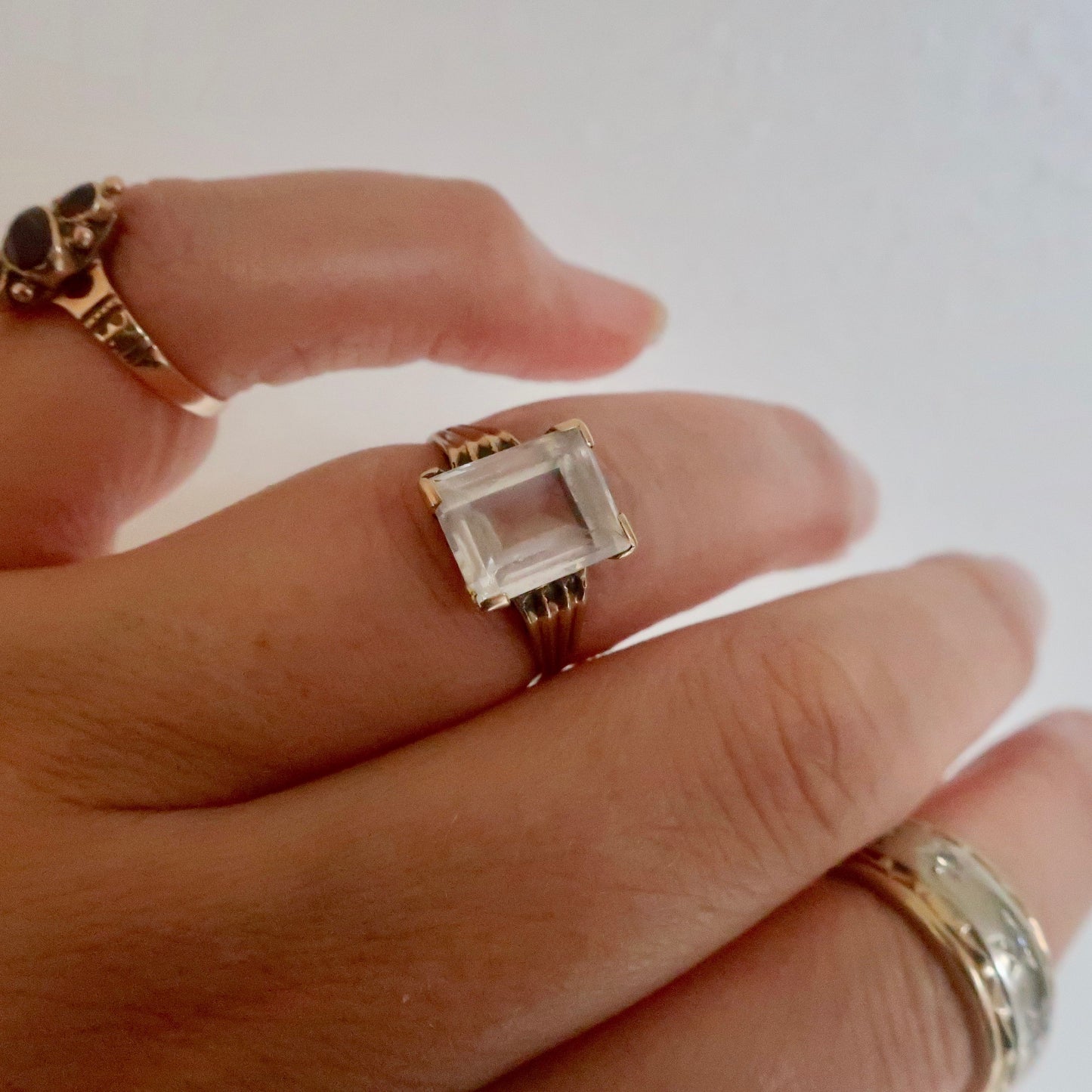 Vintage Rock Crystal Art Deco Ring