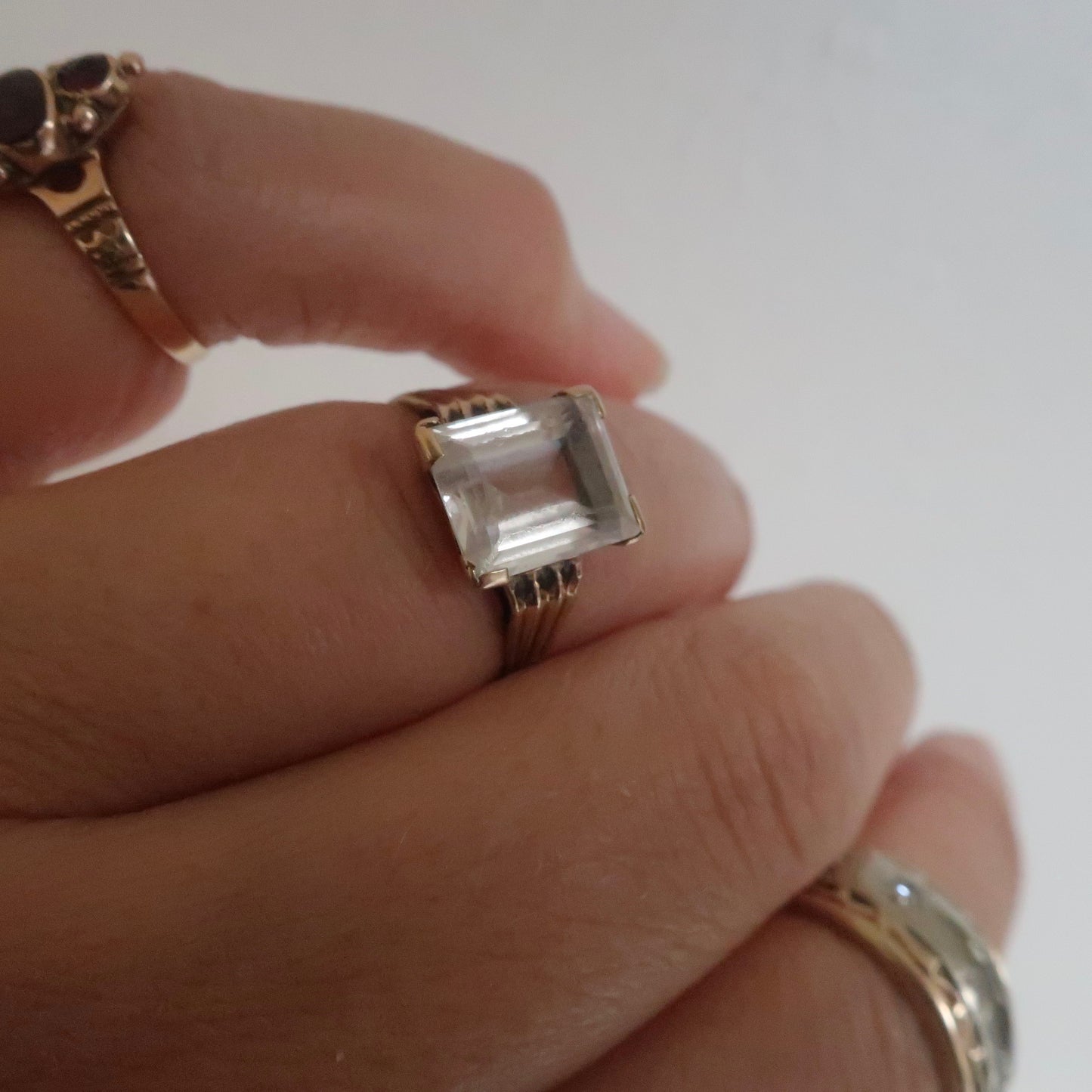 Vintage Rock Crystal Art Deco Ring