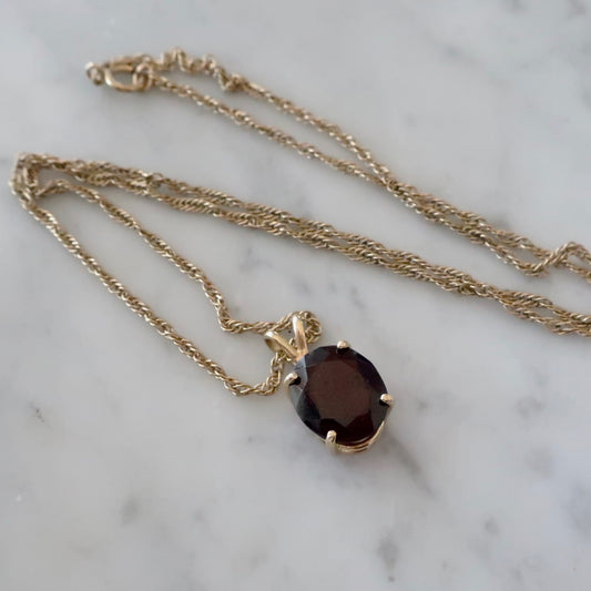 Vintage Garnet Solidaire Pendant