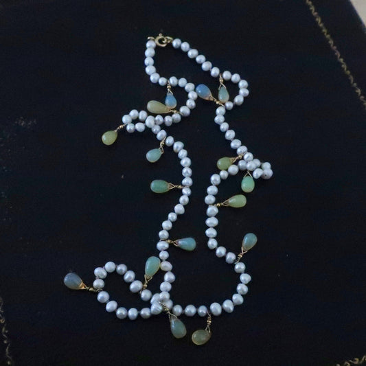 Fresh Water Pearl and Opal Necklace