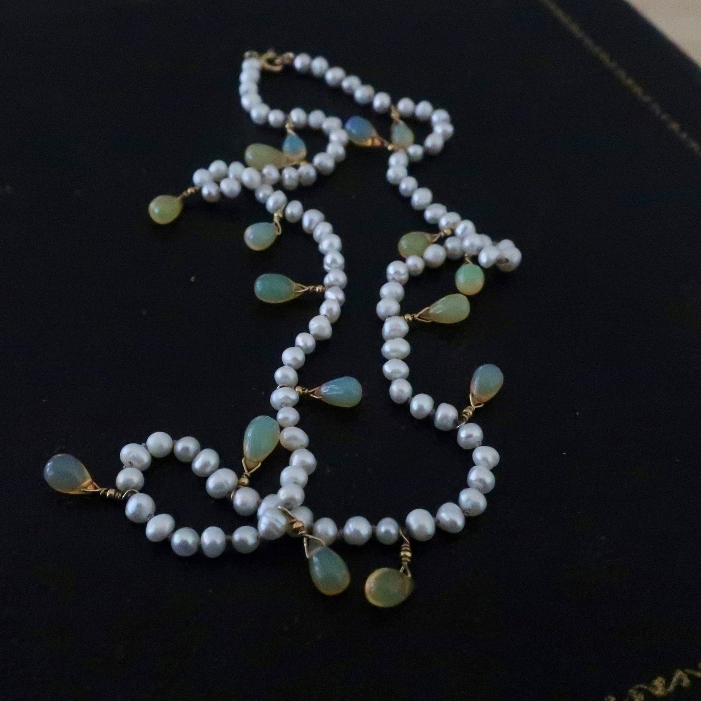 Fresh Water Pearl and Opal Necklace
