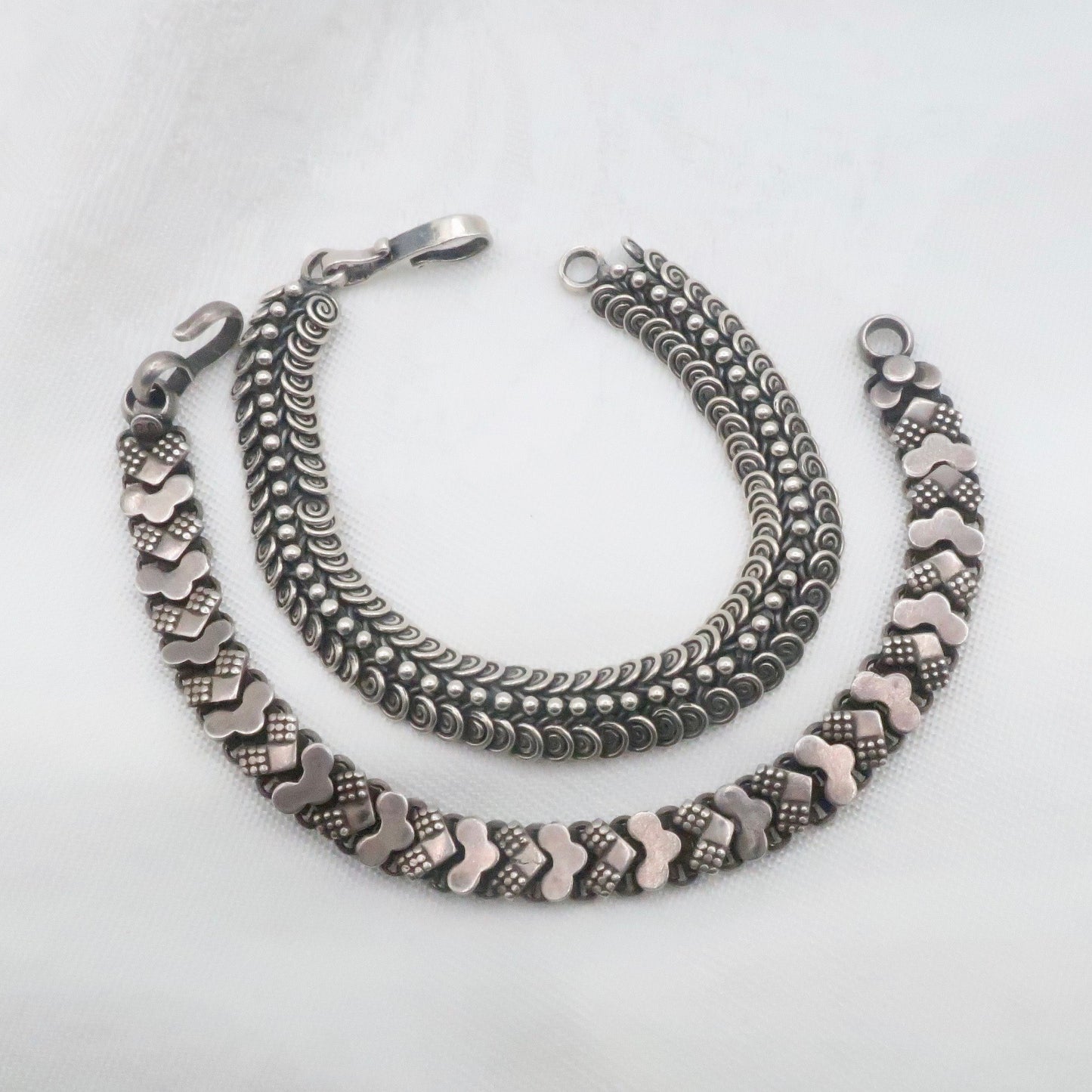 Antique and Vintage Sterling Book Chain Bracelet