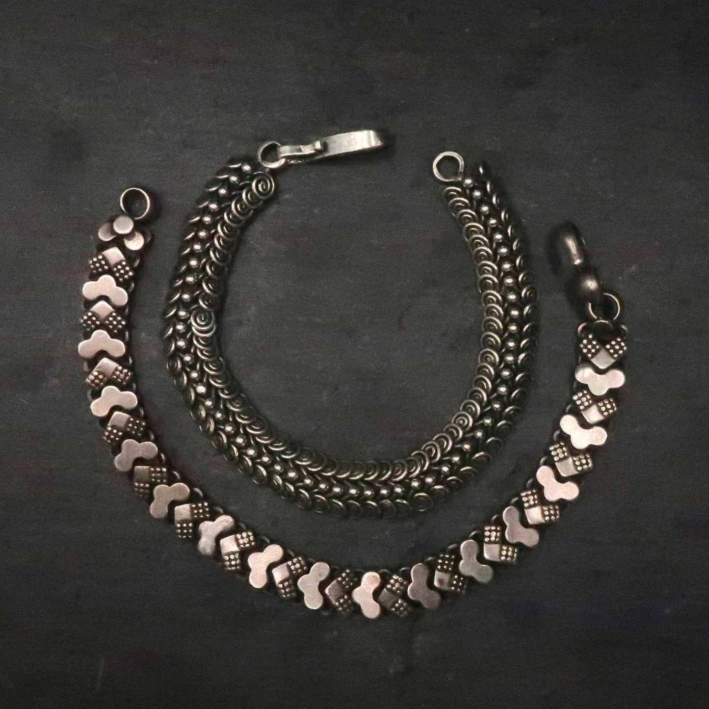 Antique and Vintage Sterling Book Chain Bracelet