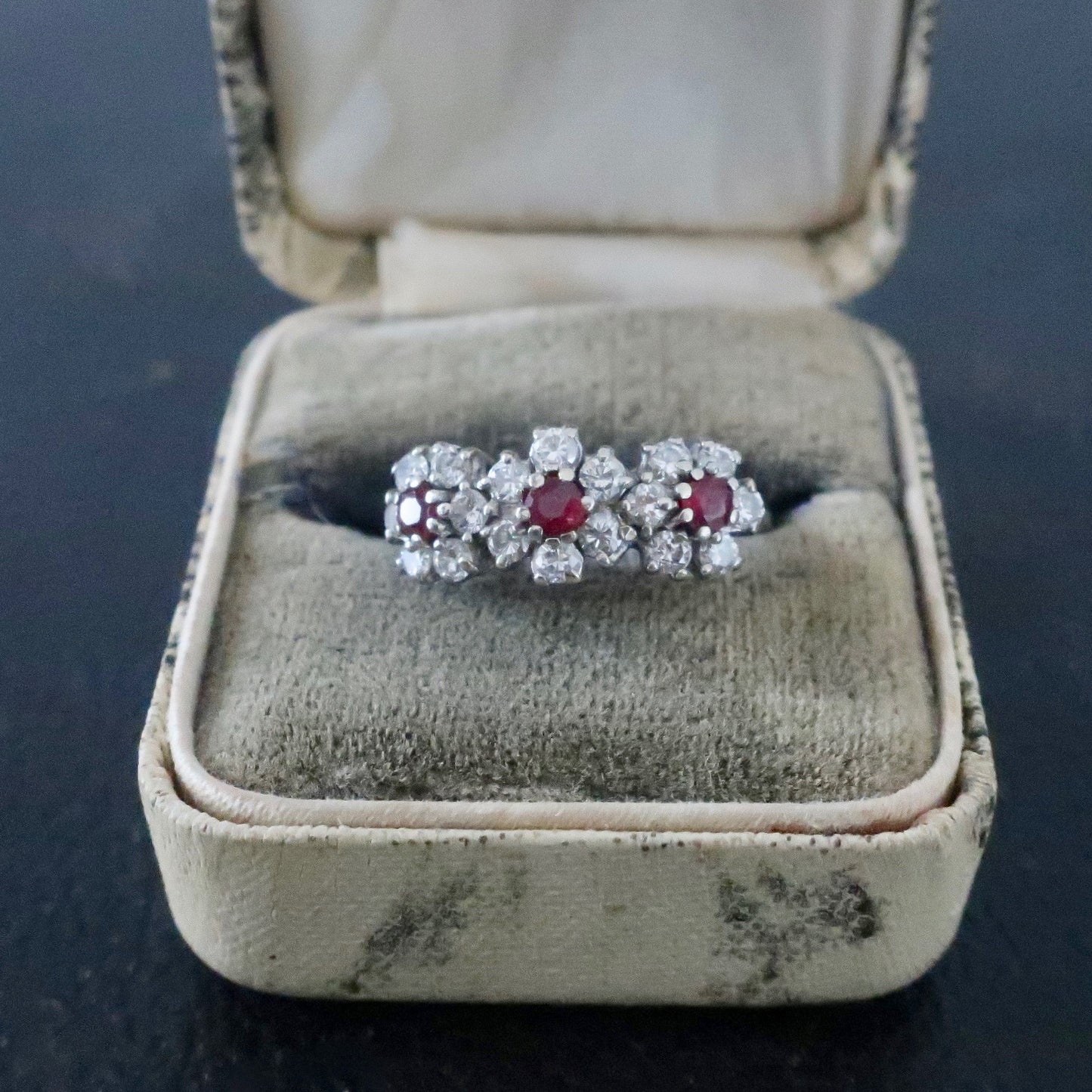 Vintage Diamond and Ruby Flower Band