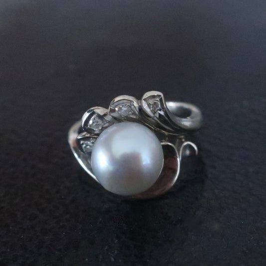 Vintage 1940's Art Deco Pearl Ring