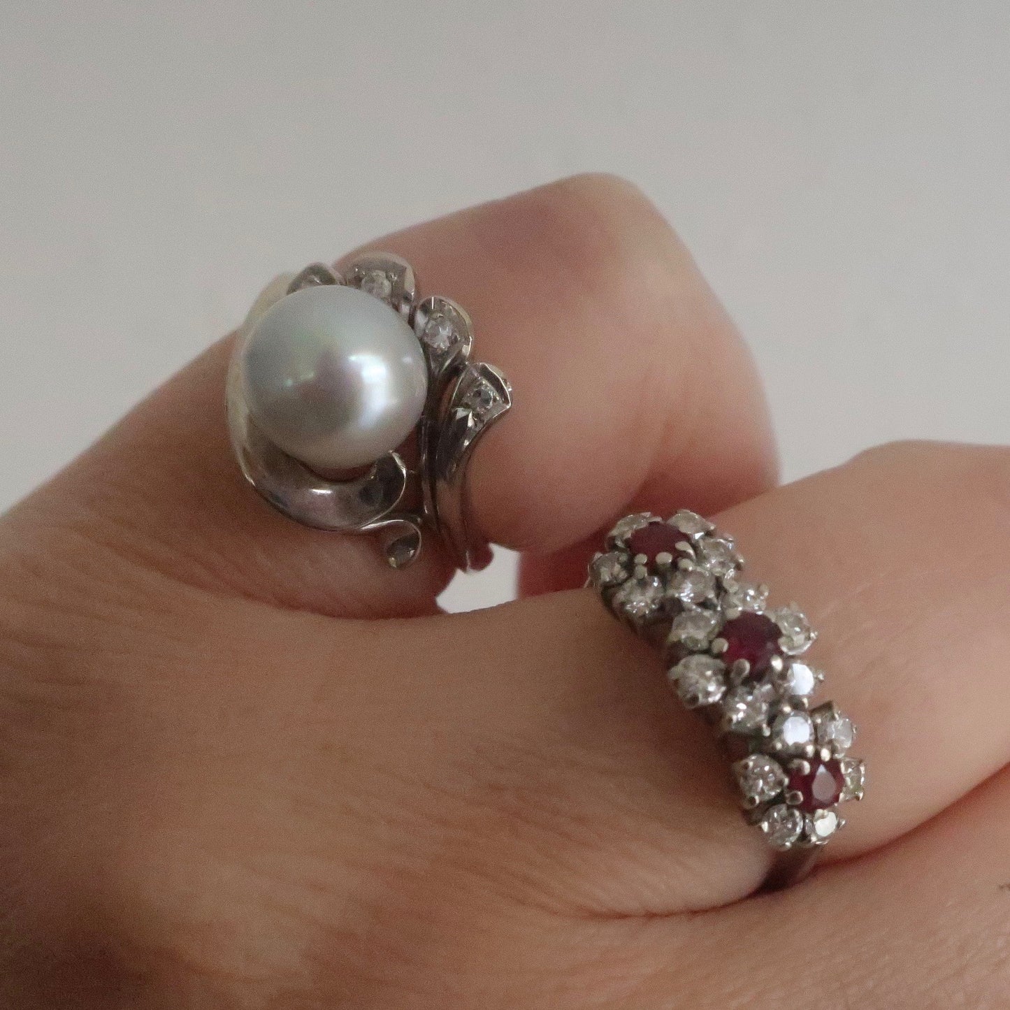 Vintage Diamond and Ruby Flower Band