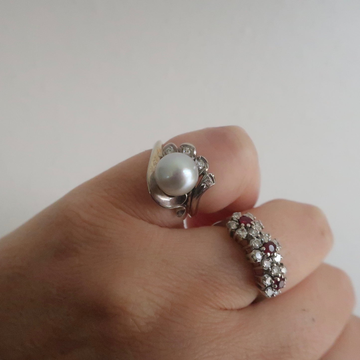 Vintage 1940's Art Deco Pearl Ring