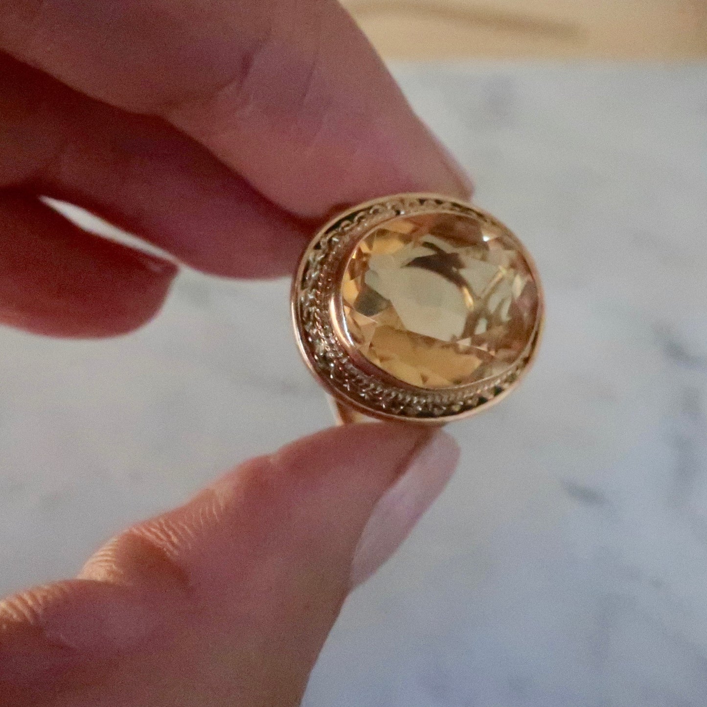 Vintage 18kt Citrine Ring