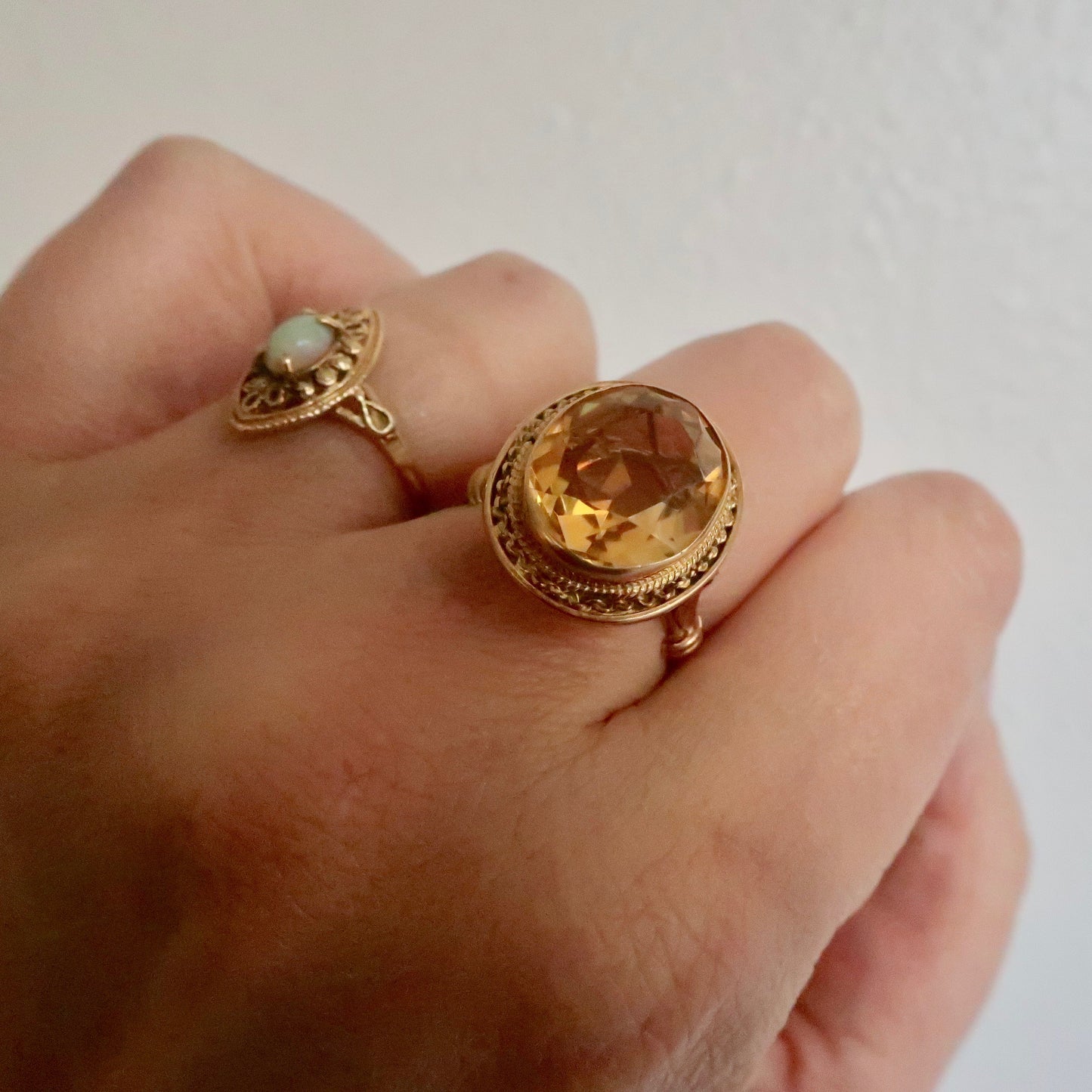 Vintage 18kt Citrine Ring
