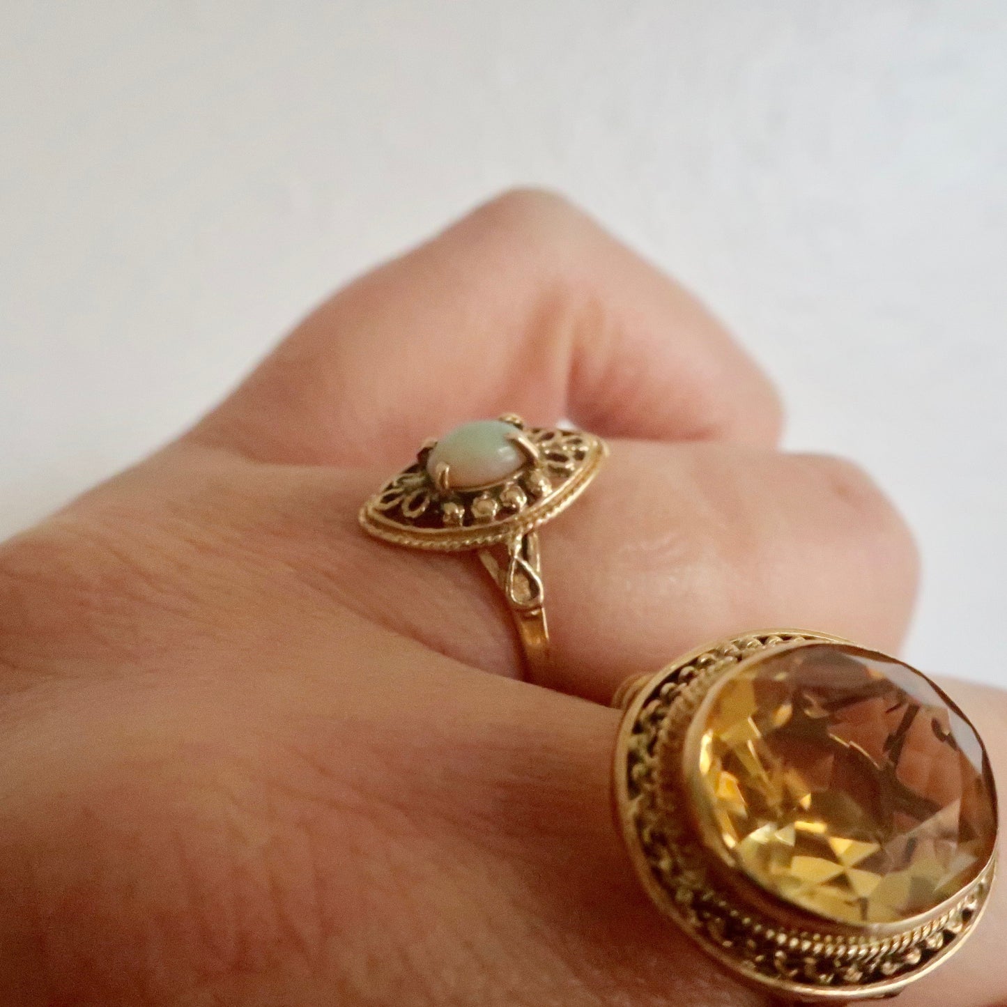 Vintage Opal and 14kt Gold Ring