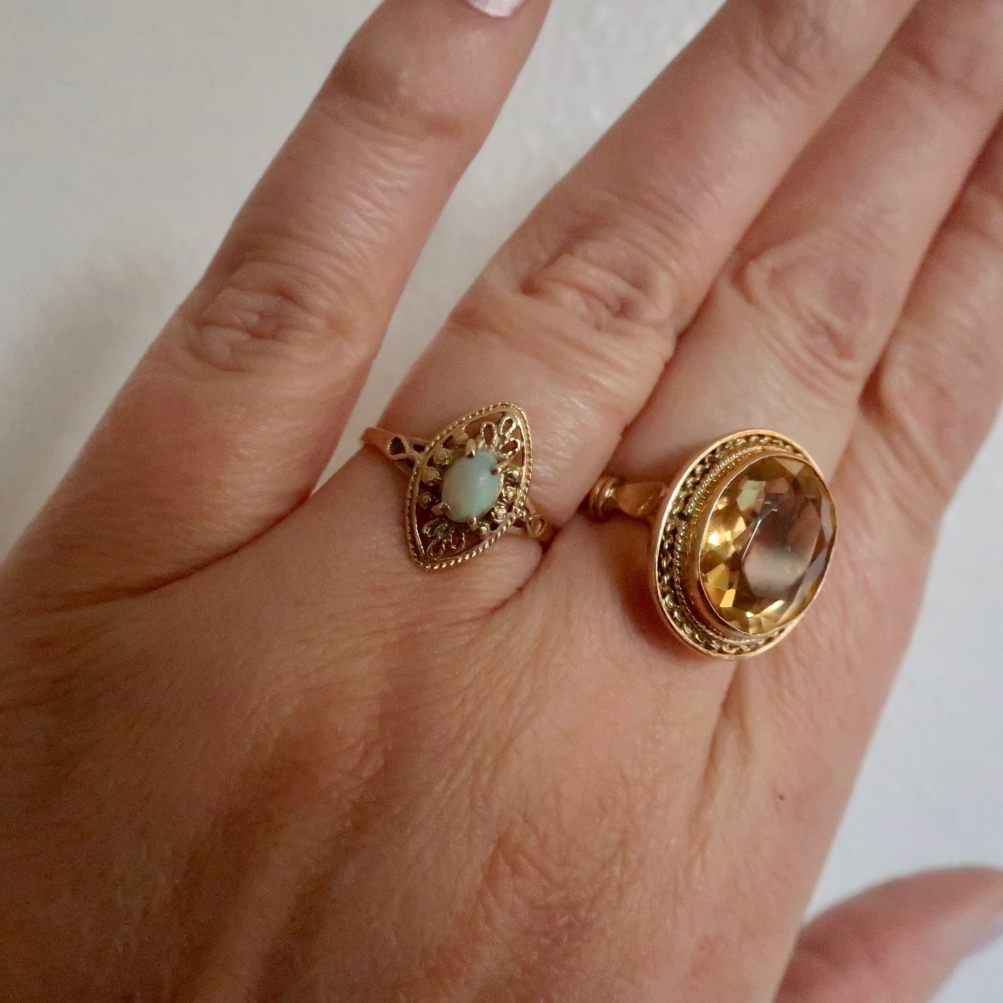 Vintage Opal and 14kt Gold Ring