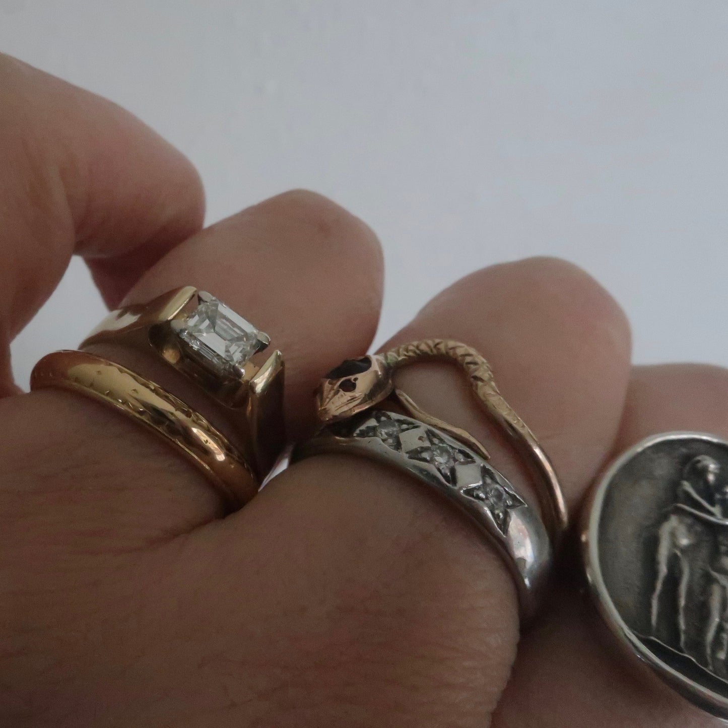 Vintage Modern East to West Diamond Ring