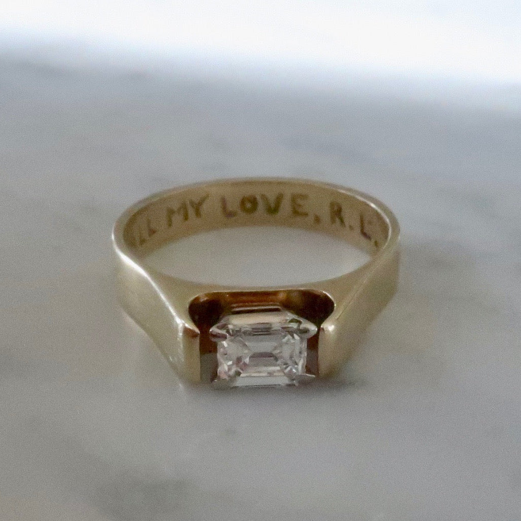 Vintage Modern East to West Diamond Ring